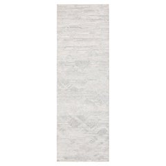 2'6 "x8' Modern Ivory Hand Spun Runner Undyed Natural Wool Hand Knots Rugs (tapis en laine naturelle non teintée)