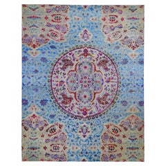 11'10"x15' Oversized Sari Silk And Textured Wool Colorful Maharaja Rug