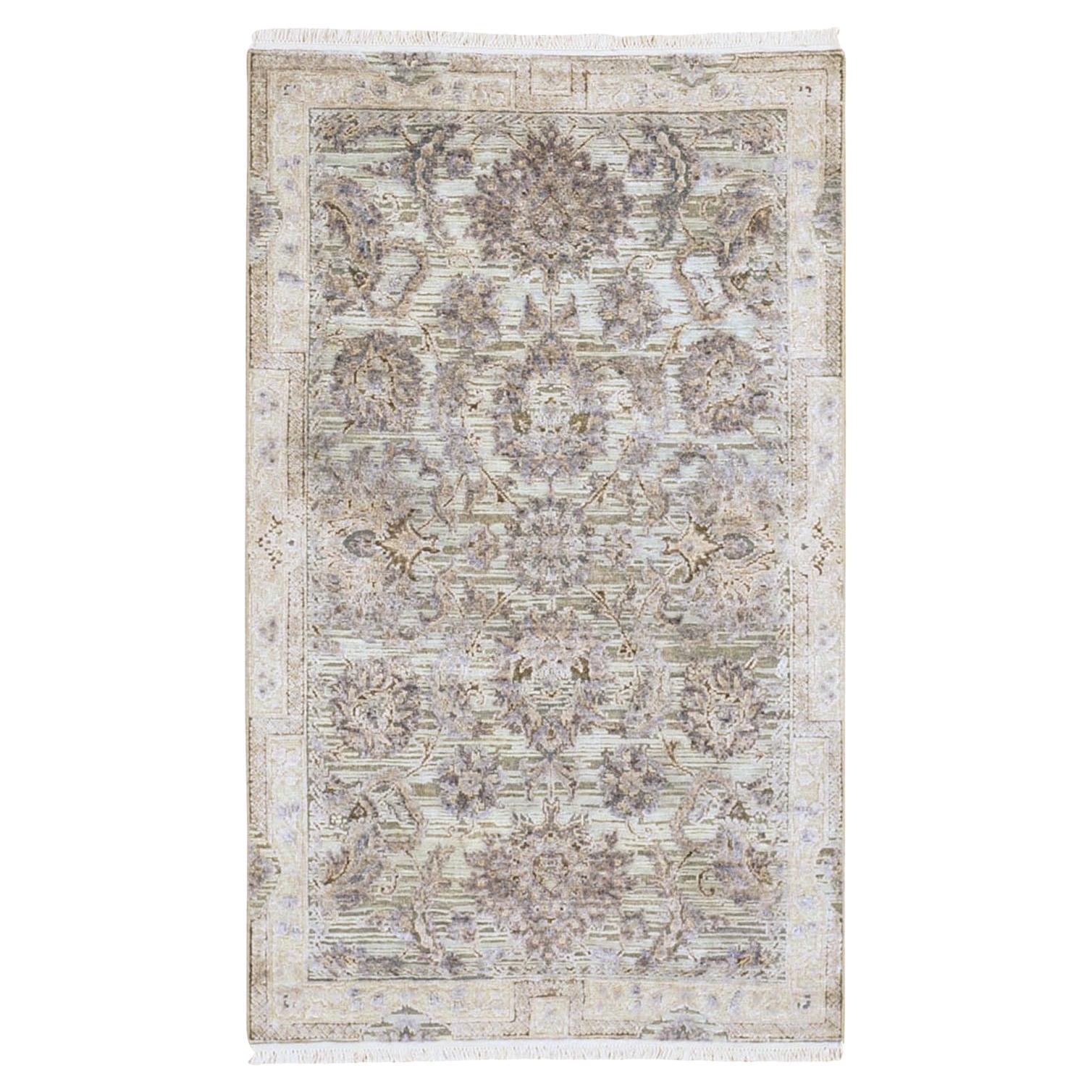 3'1 "x5' Seta con lana testurizzata Mughal Design annodato a mano Oriental Rugs in vendita