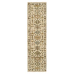 2'7 "x9'9" Elfenbein, Karajeh Design, Weiche reine Wolle, Handgeknüpft, Läufer Orientalisch