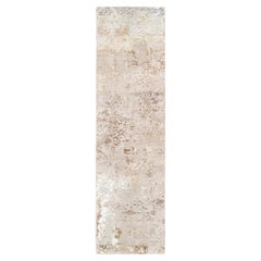 2'9 "x10' Beige mit einer Mischung aus Braun Moderne Wolle und Seide Hand geknüpft Läufer Teppich