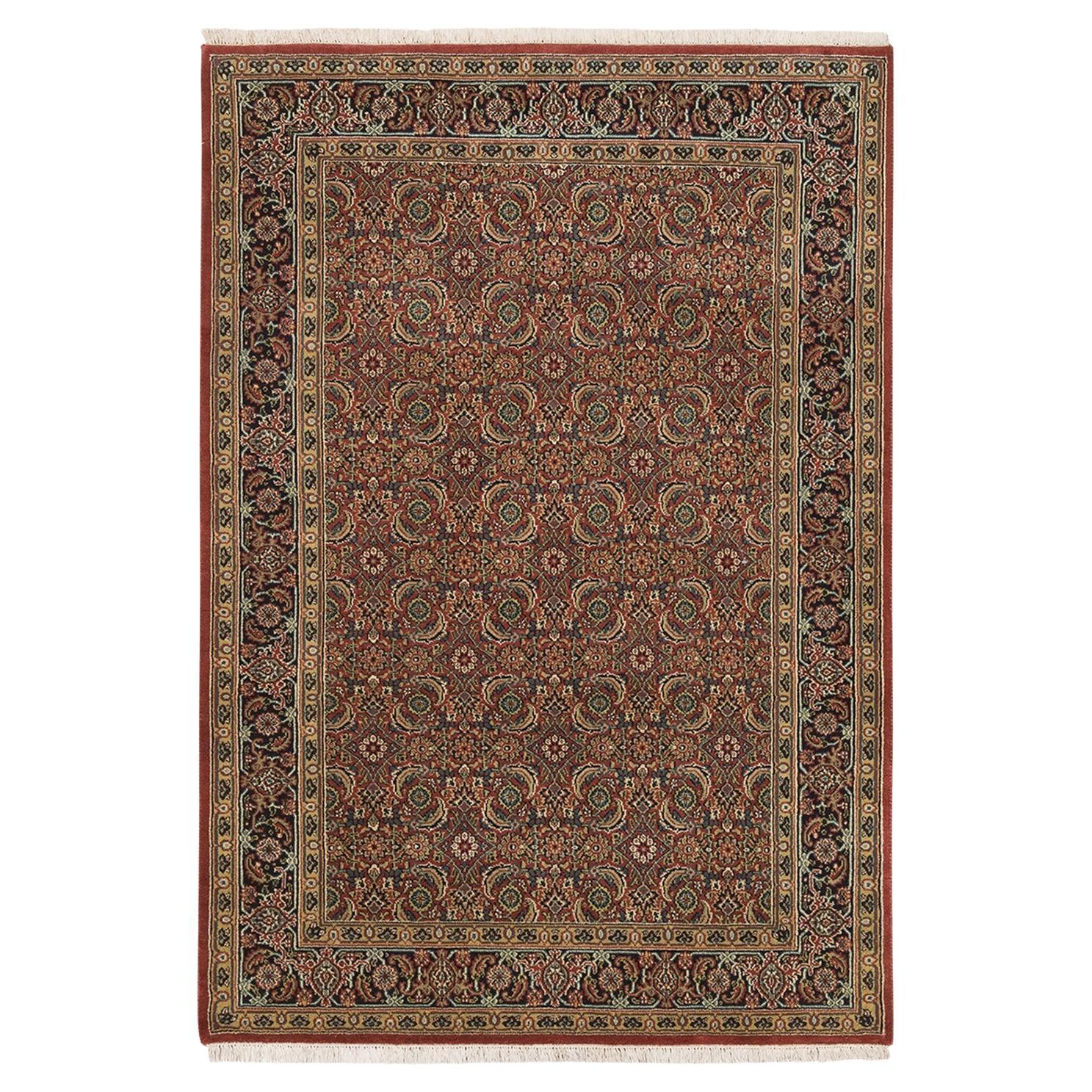 4'1 "x6'2" Roter handgeknüpfter 250 KPSI Herati Design Wollteppich