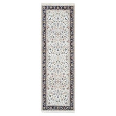 2'8 "x8'3" Elfenbein Nain Flower Design 250 KPSI Reine Wolle Hand geknüpft Läufer Teppich