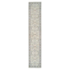 2'7 "x14' Elfenbein, handgeknüpft Nain, 250 KPSI Wolle Läufer Teppich