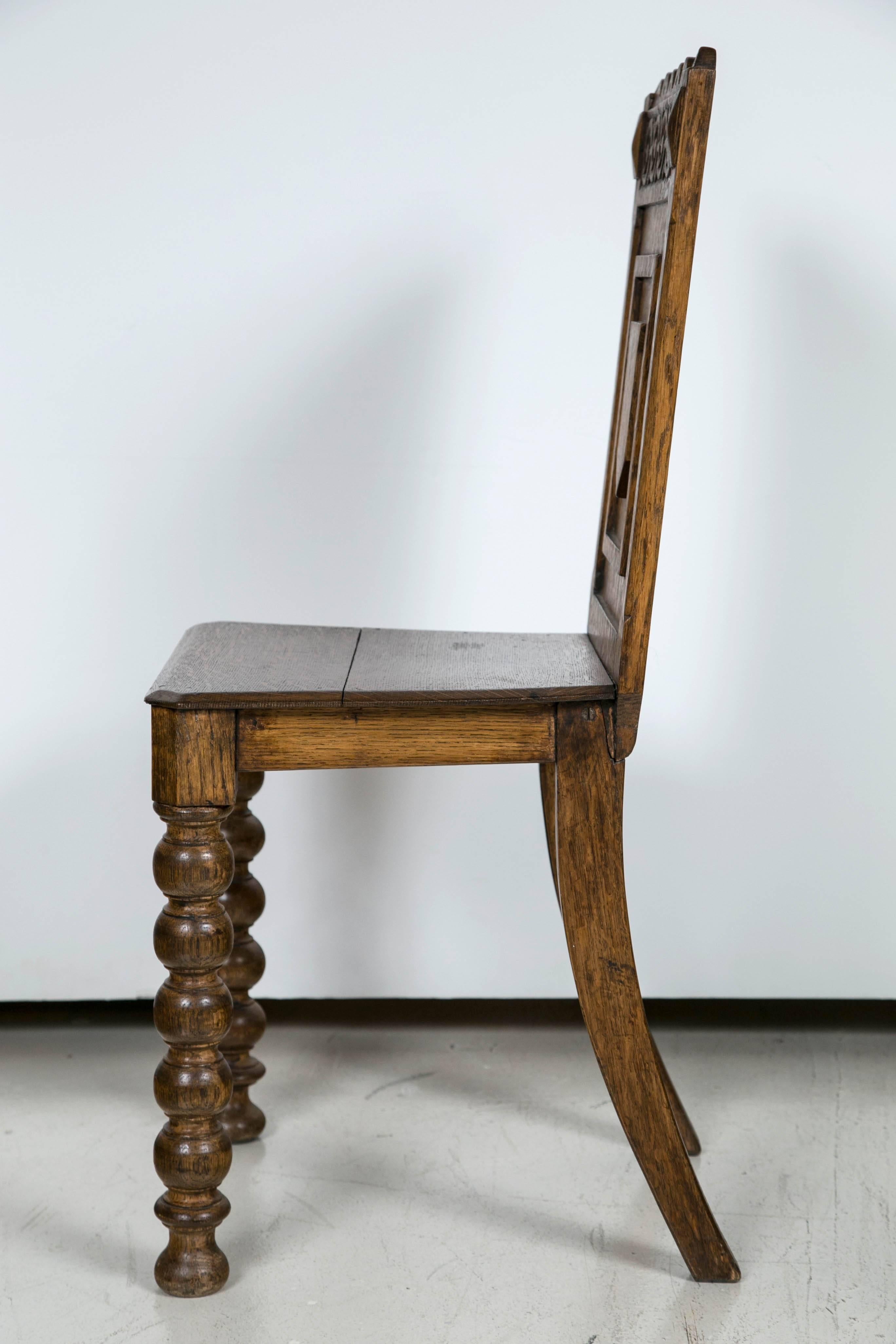 Wood Antique Germanic Hall Chair