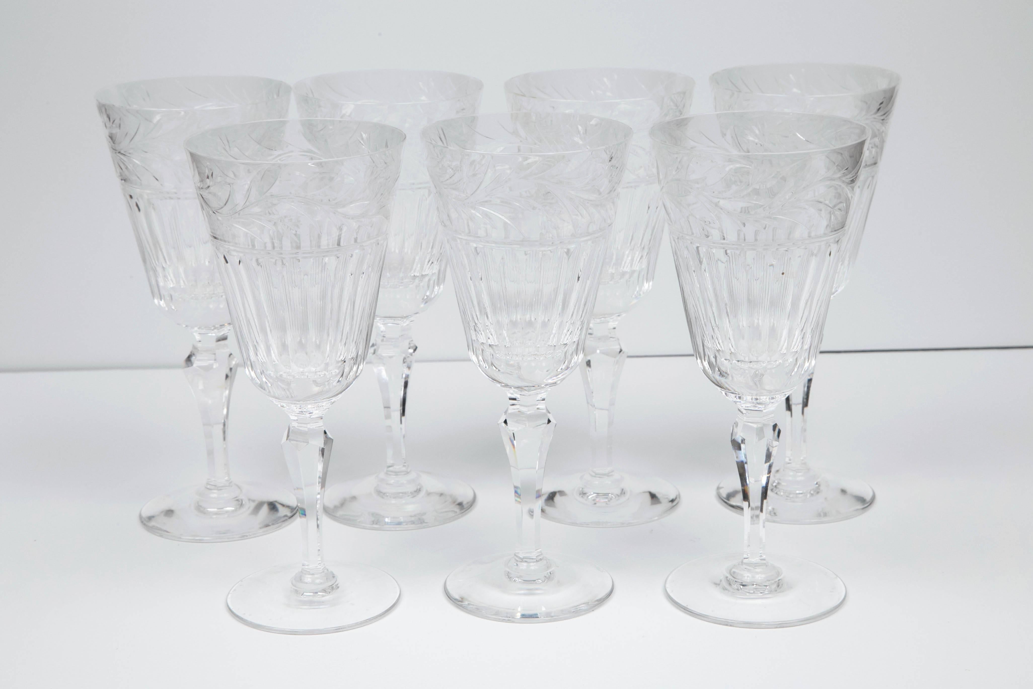 Art Deco Asprey Crystal Wine Goblets