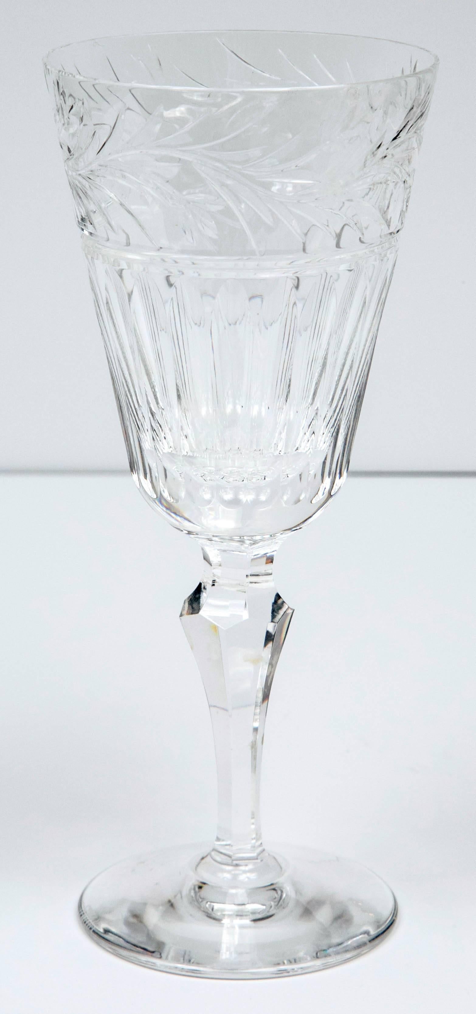 English Asprey Crystal Wine Goblets