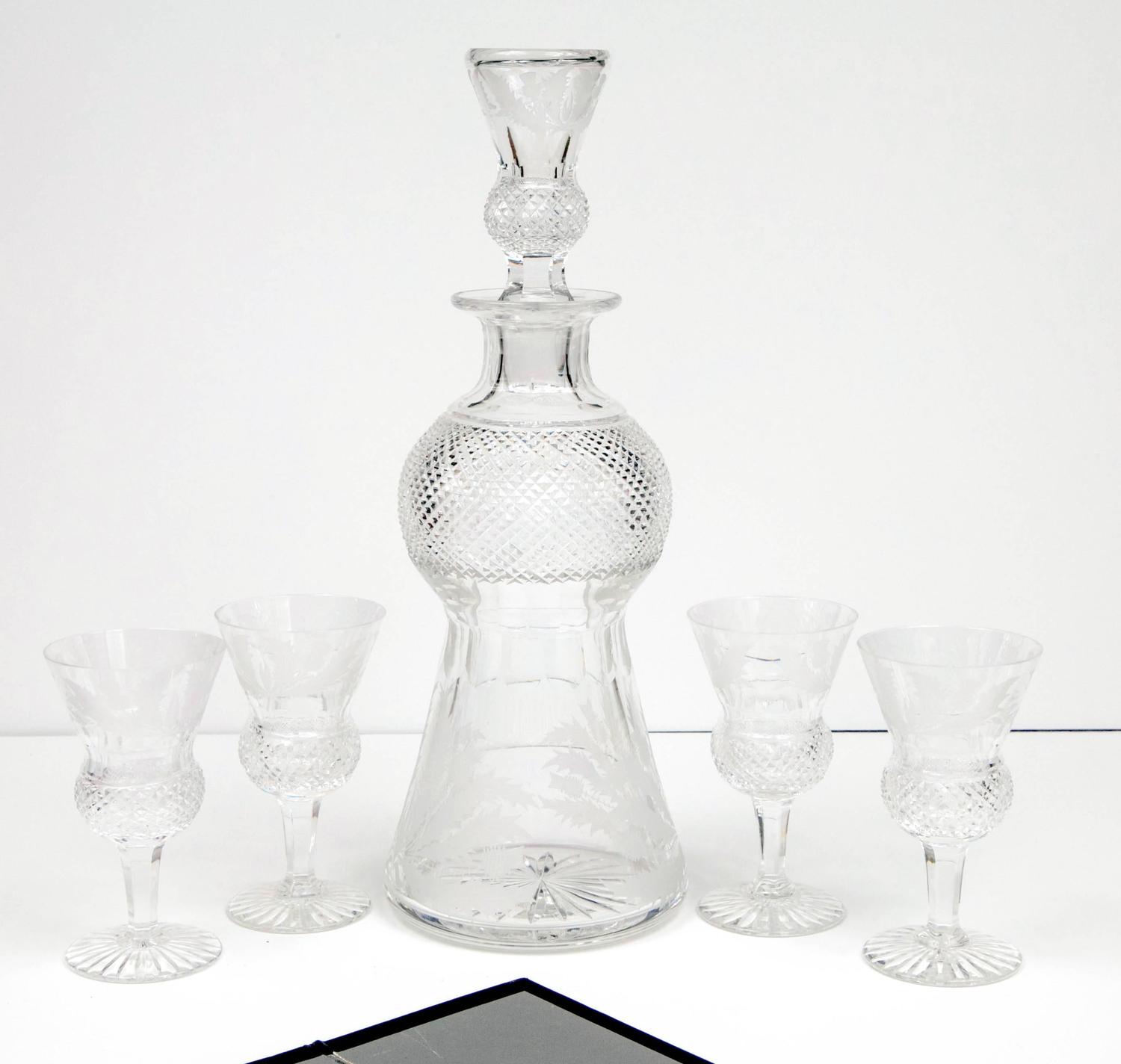 Edinburgh Crystal Decanter and Stemware Set For Sale at 1stdibs