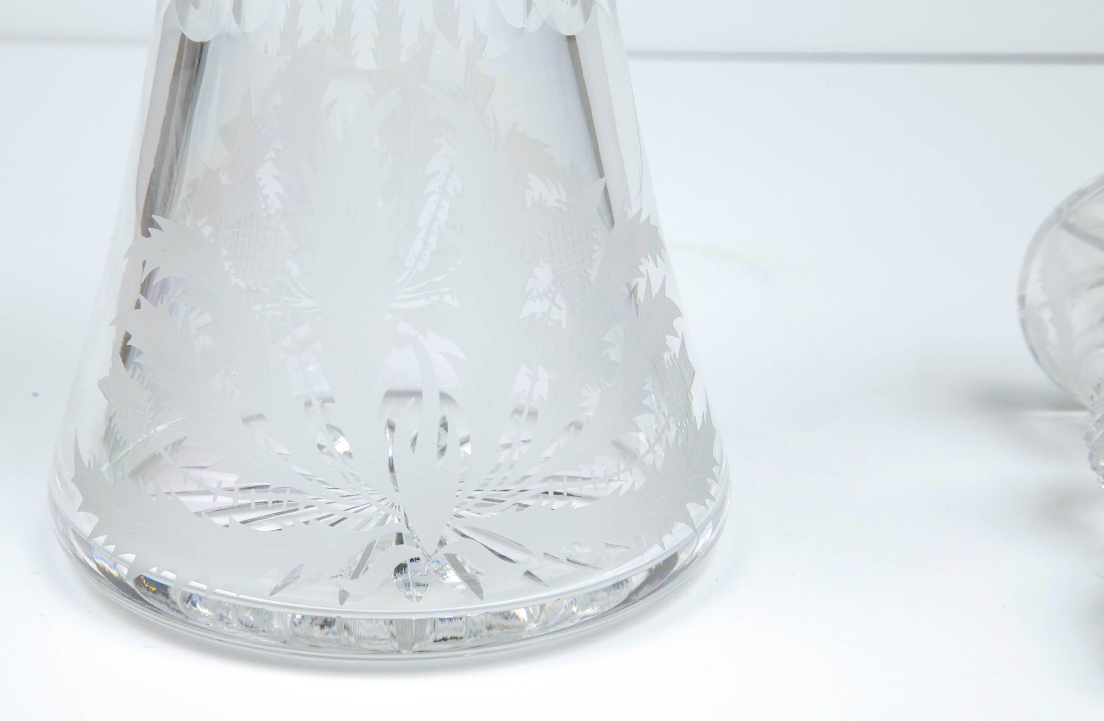 Victorian Edinburgh Crystal Decanter and Stemware Set