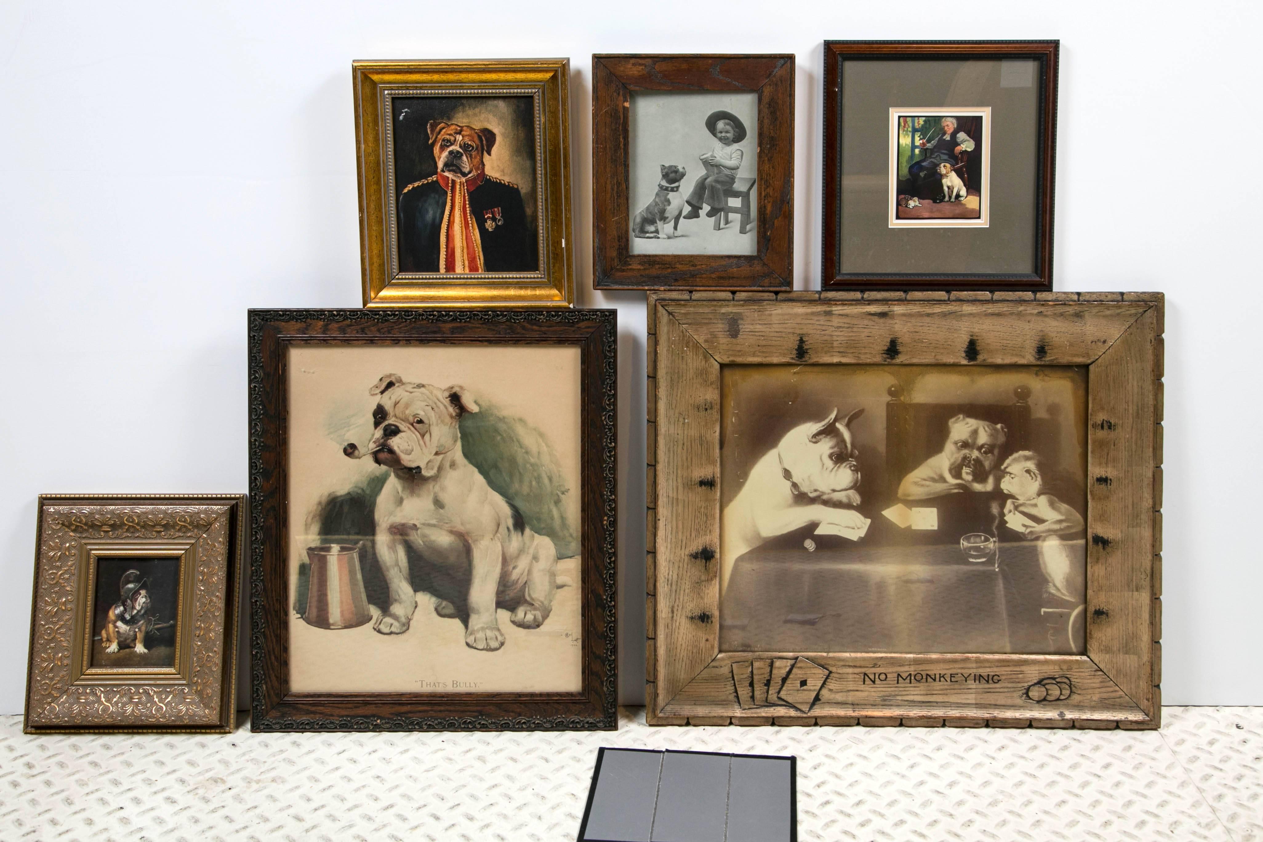 A wide range of artwork to bring your bulldog collection to life. A fun and unique collection including 3D prints, watercolor, sketches and prints. Each piece is framed.