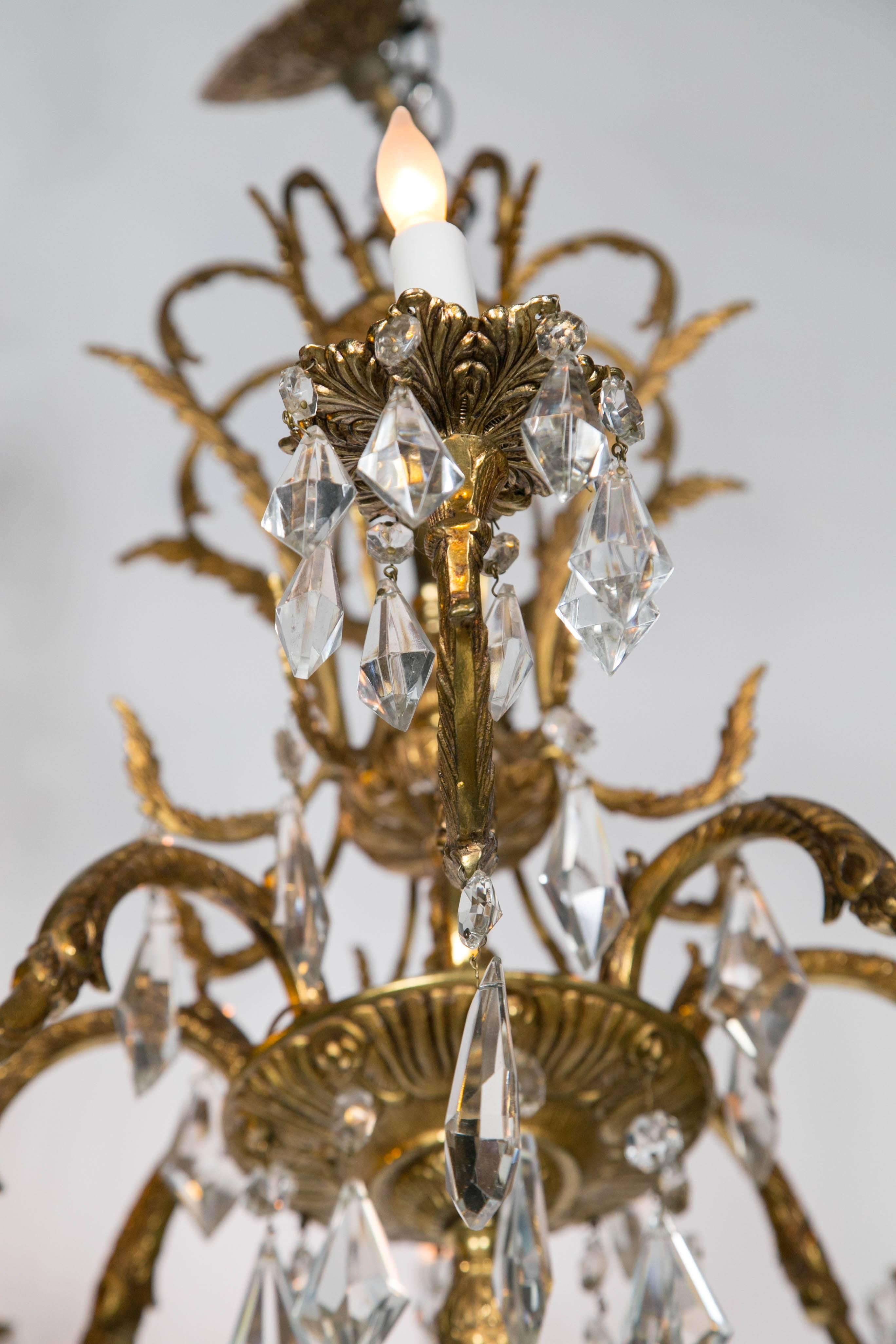 Mid-20th Century Brass and Bronze Chandeliers