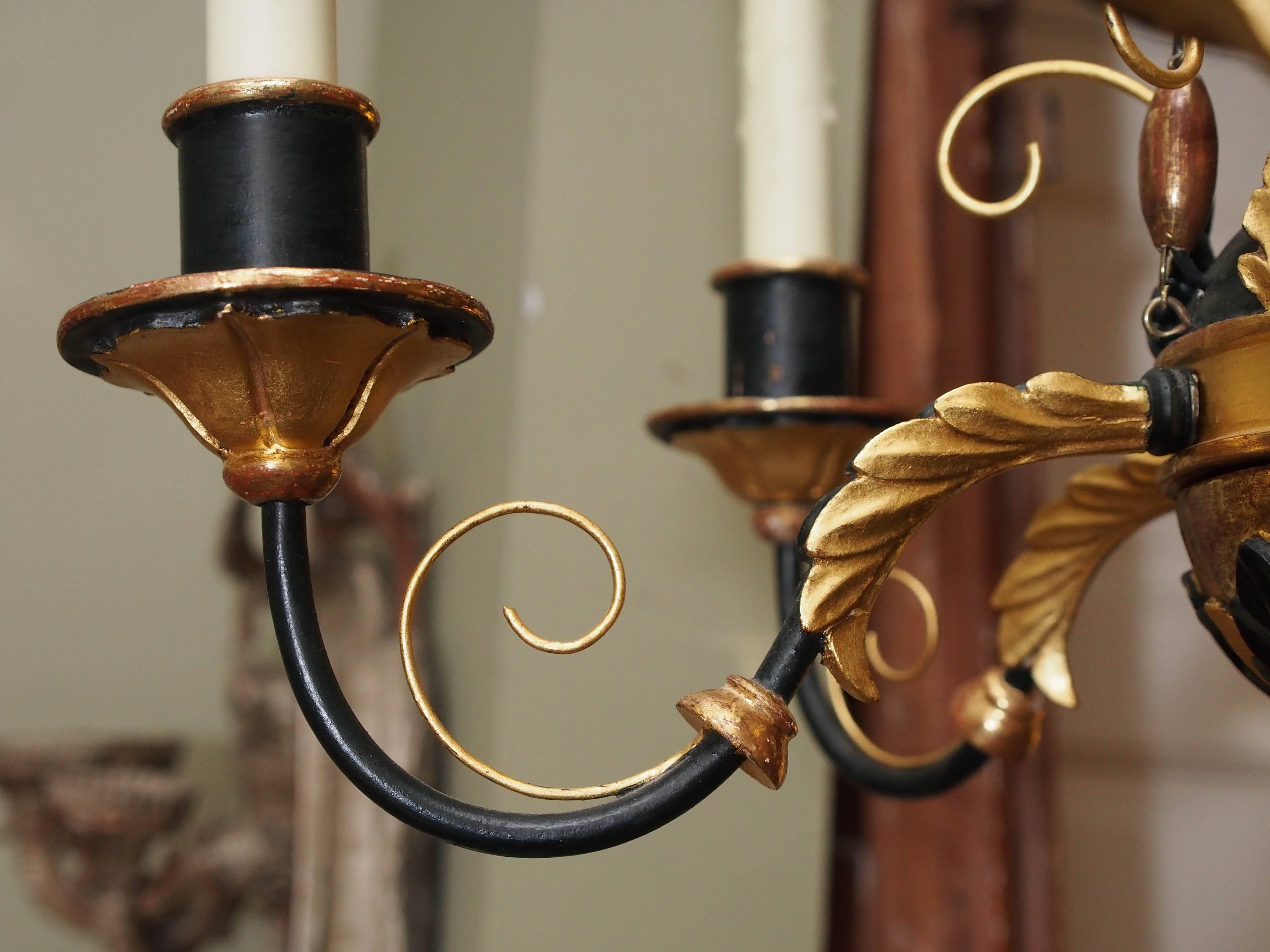 Biedermeier Painted and Giltwood Chandelier 2