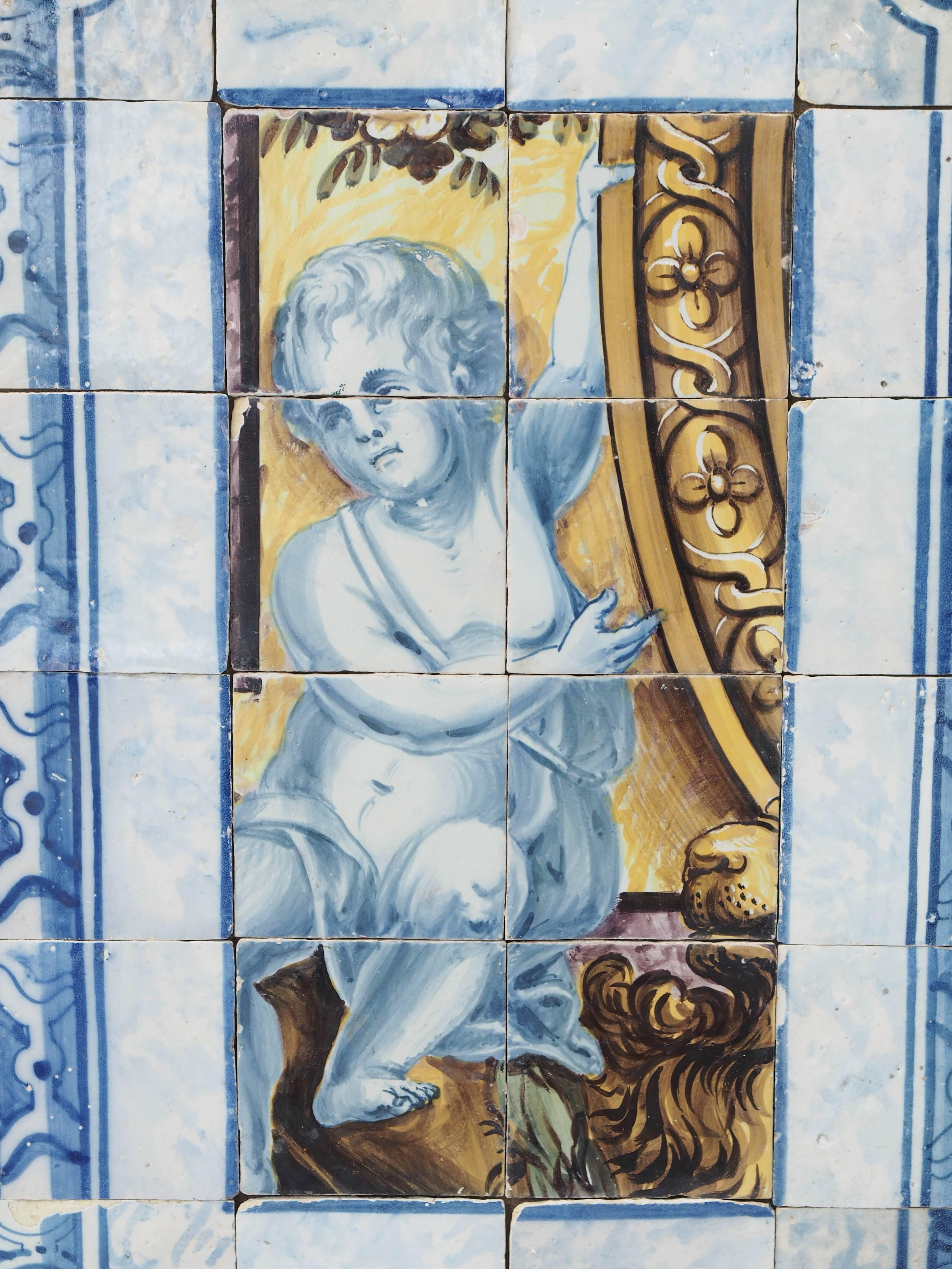 18th Century and Earlier Three 18th Century Portuguese Tile Panels For Sale