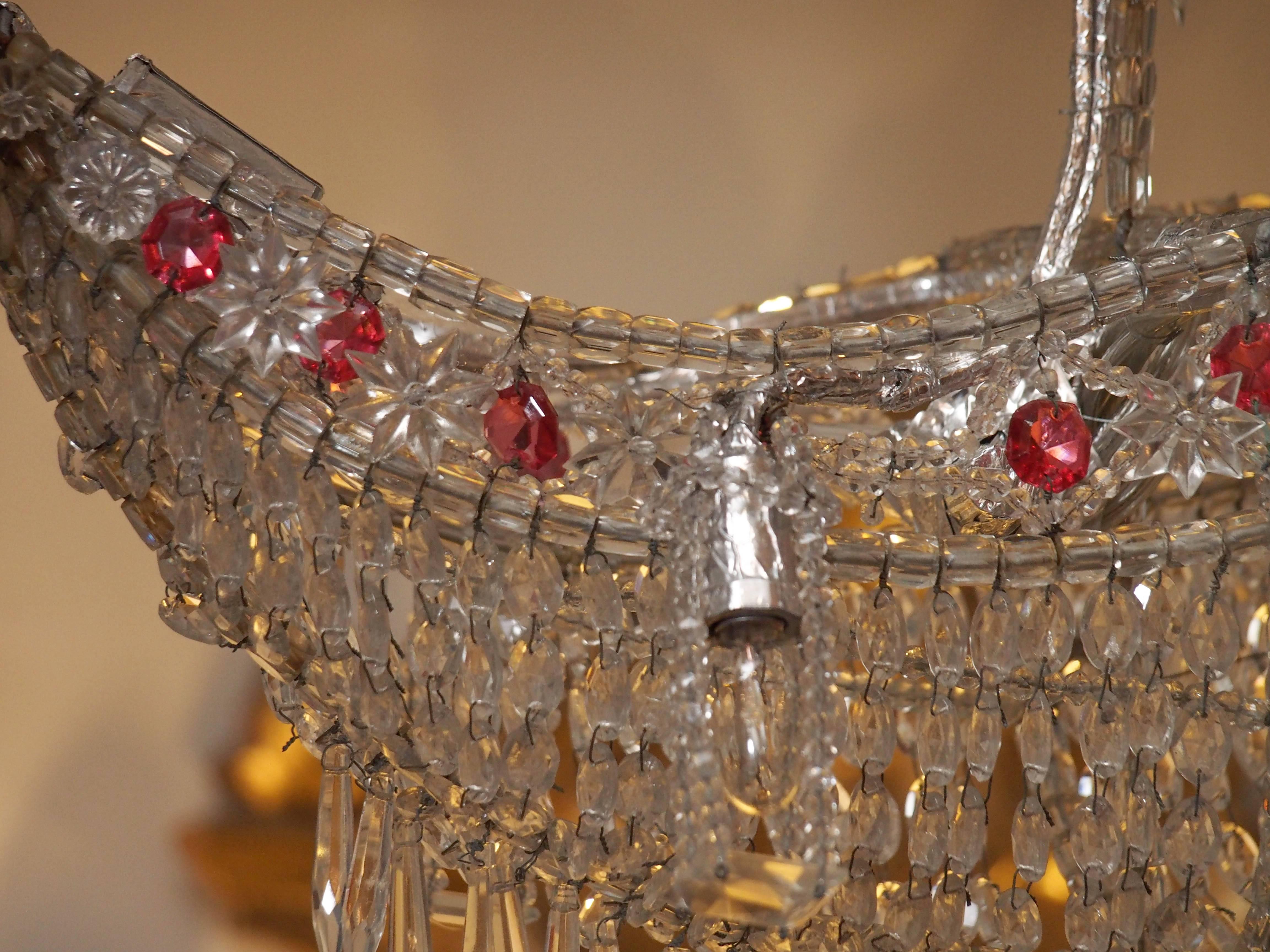 Italian Crystal Chandelier on Wire Frame in the Form of a Ship 4