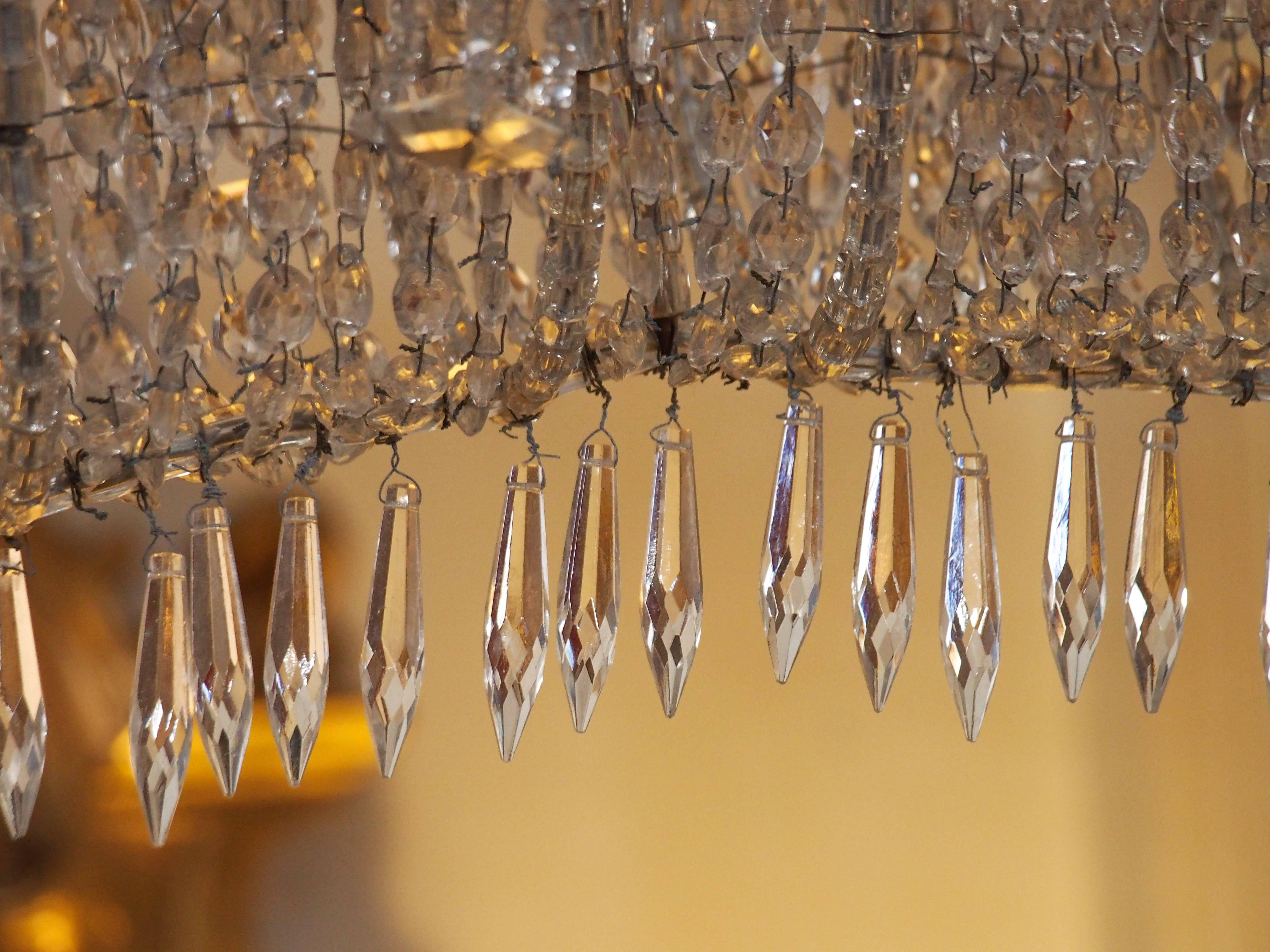 Italian Crystal Chandelier on Wire Frame in the Form of a Ship 5