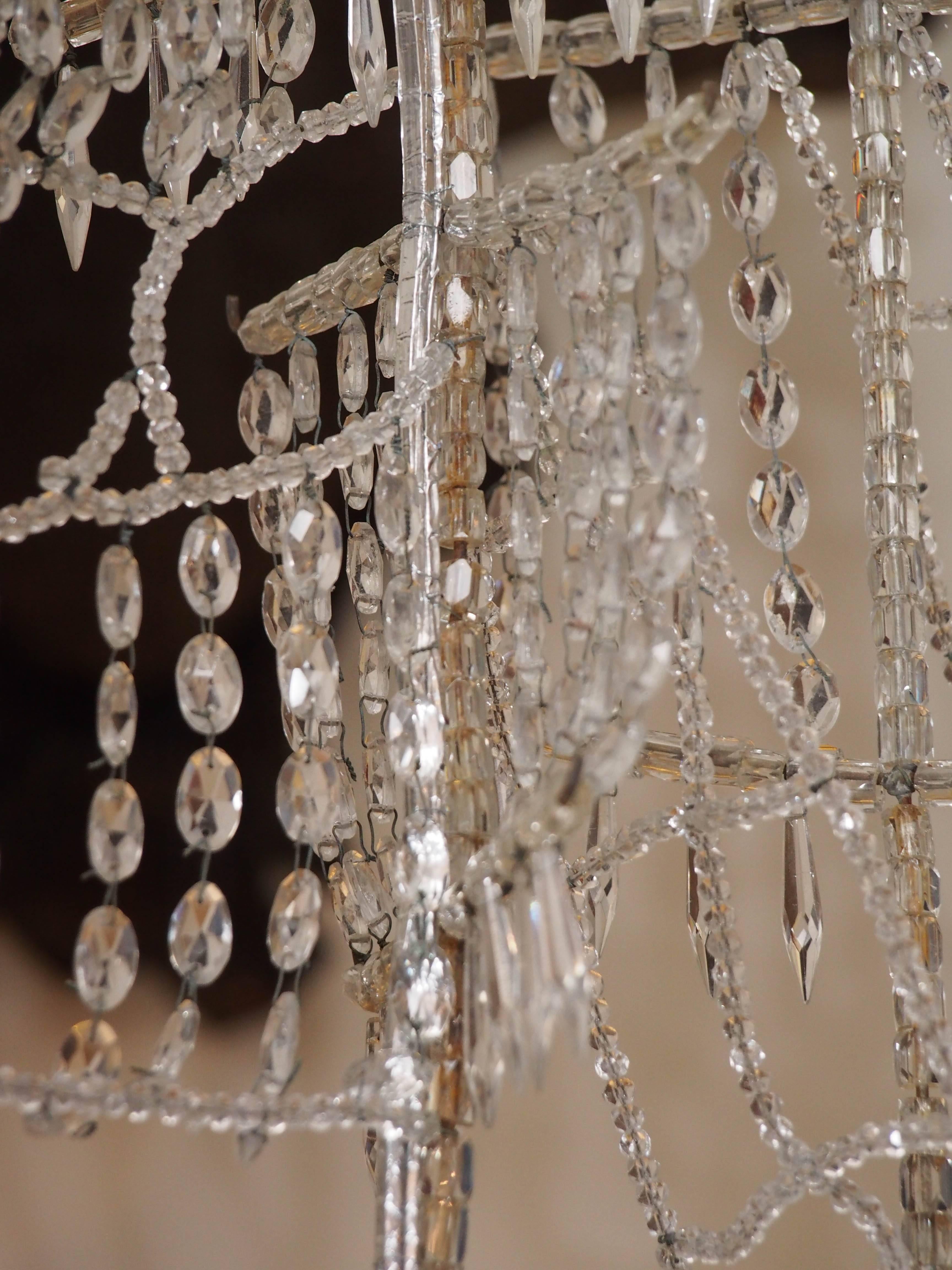 Italian Crystal Chandelier on Wire Frame in the Form of a Ship 6