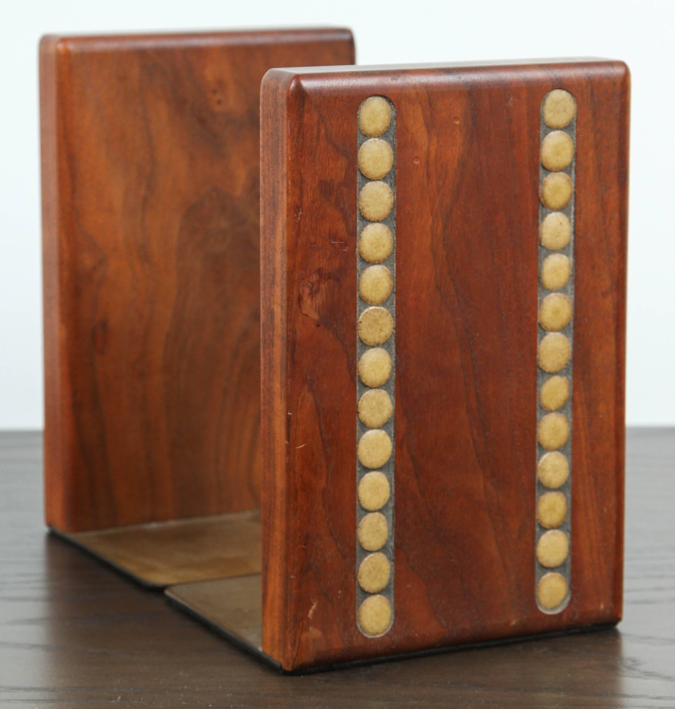 American Teak and Ceramic Bookends by Martz