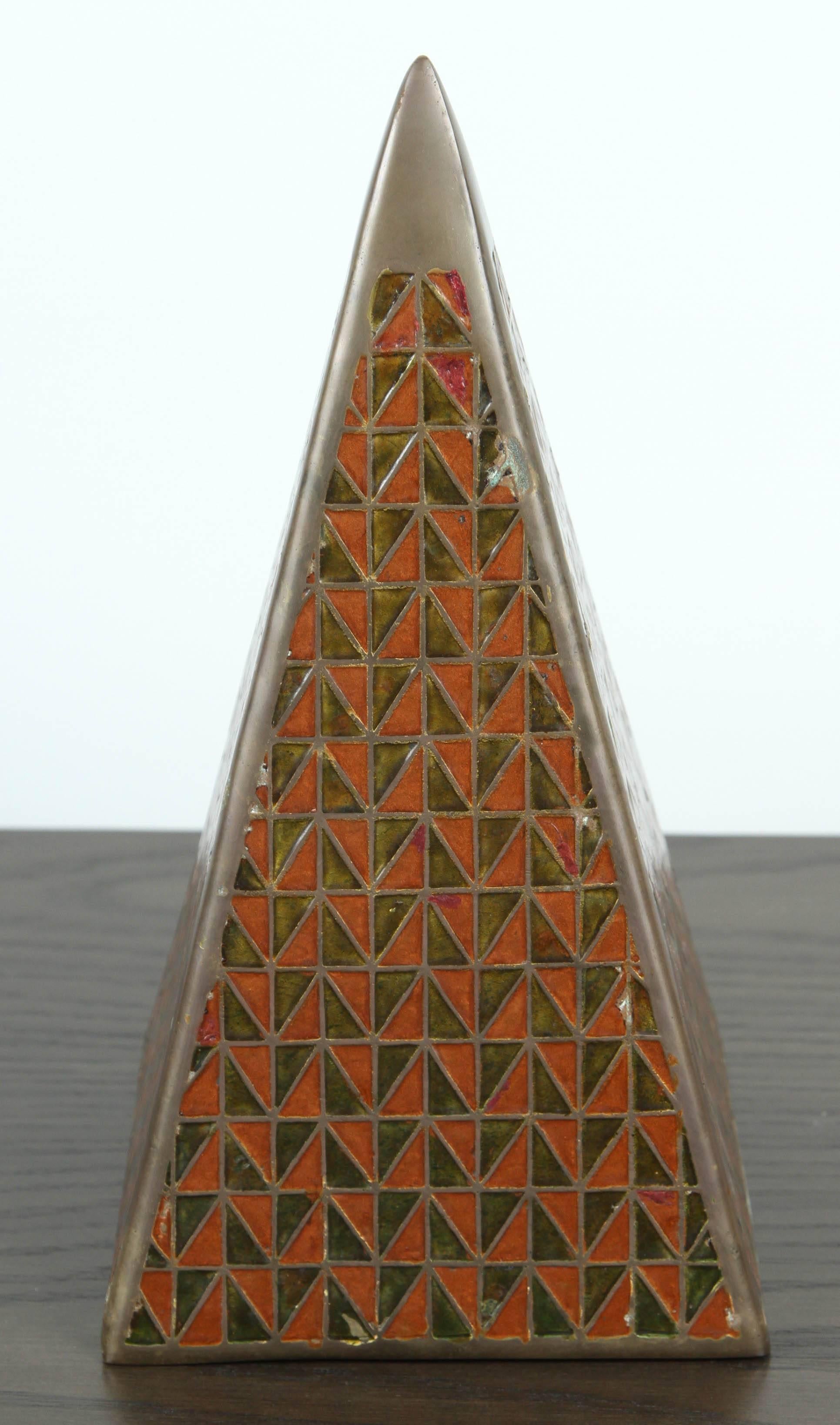 Enameled pyramid by Raymor.