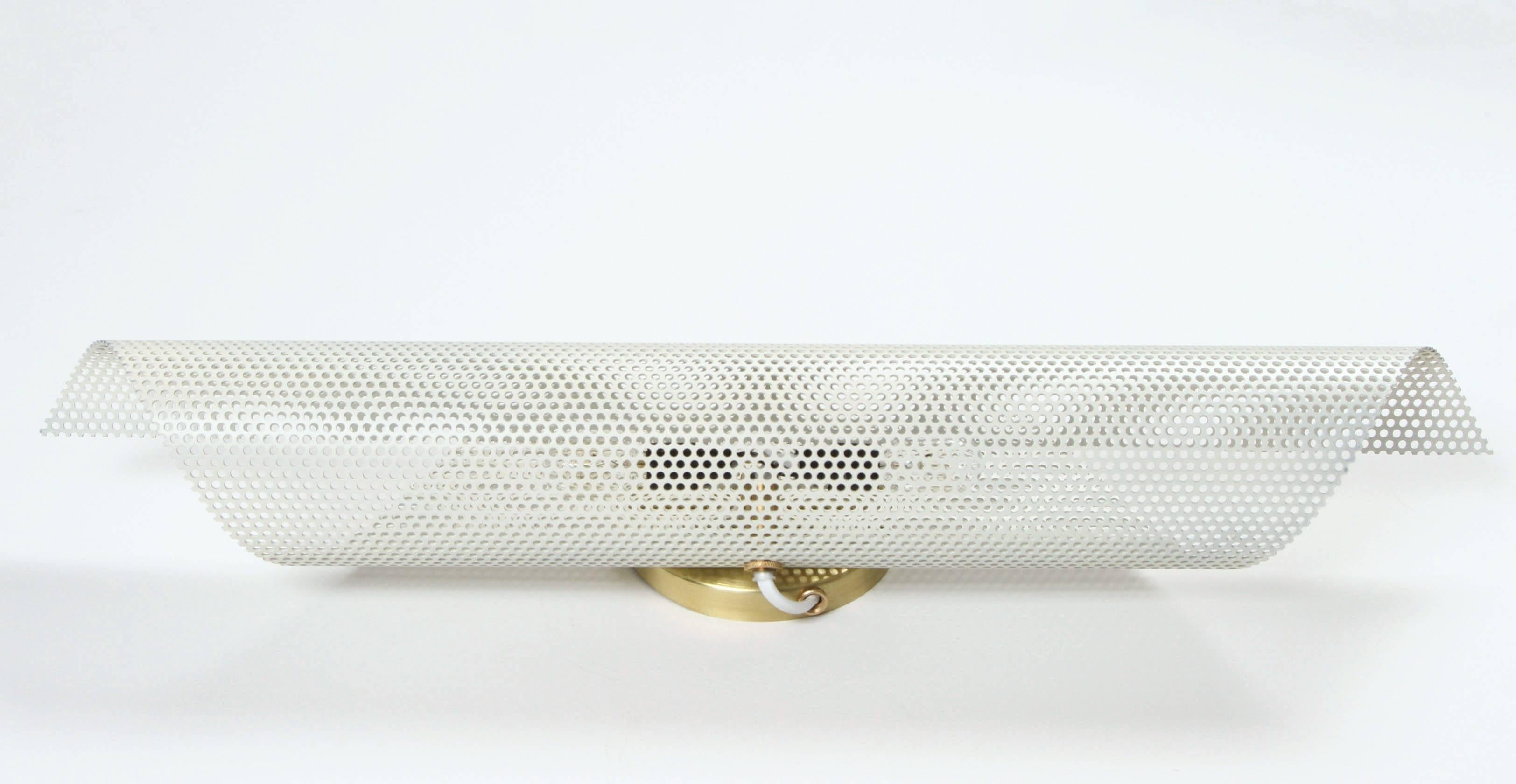 Mid-Century Modern Rolled Perforated Sconce by Lawson-Fenning