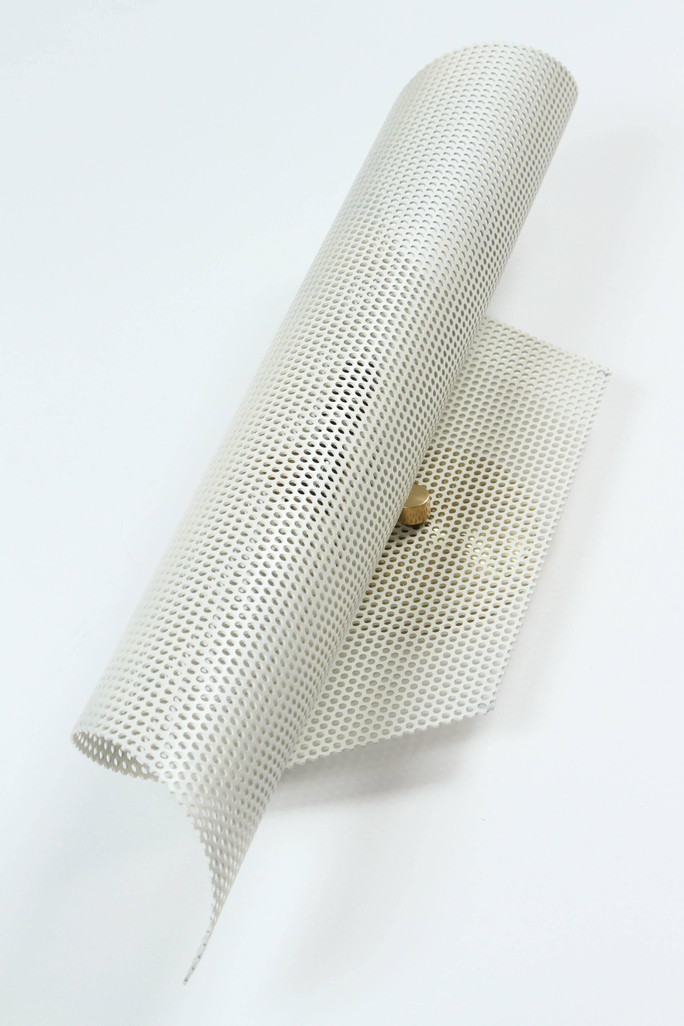 Contemporary Rolled Perforated Sconce by Lawson-Fenning