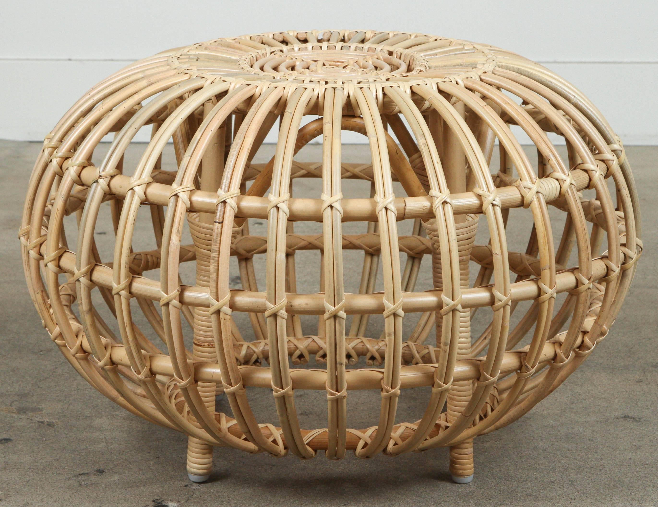 Contemporary Rattan Ottomans by Franco Albini