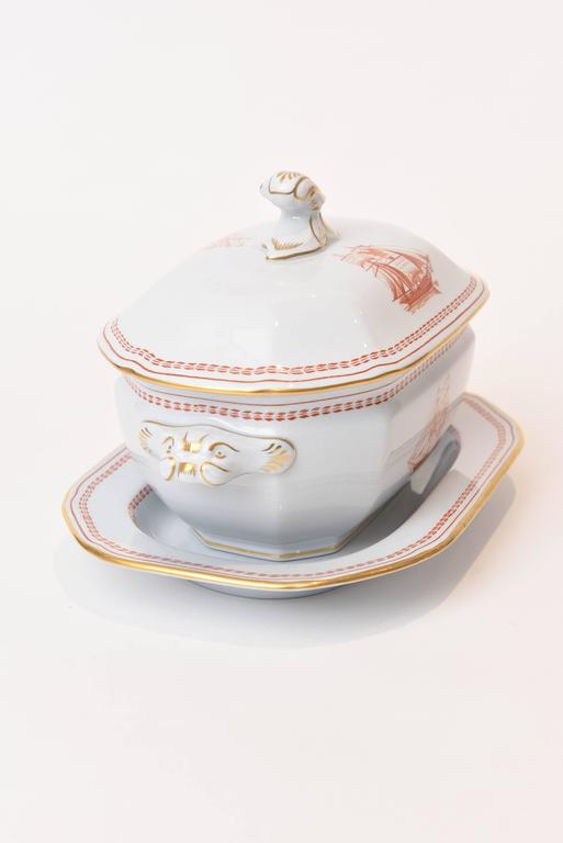 Spode Tradewinds Clipper Ship Red Chinese Export Style Sauce Tureen ... Spode Tradewinds Clipper Ship Red Chinese Export Style Sauce Tureen ...