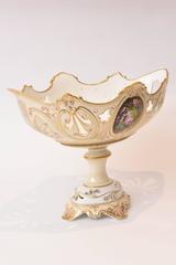 19th Century Old Paris Porcelain Centerpiece, Hand-Painted Florals