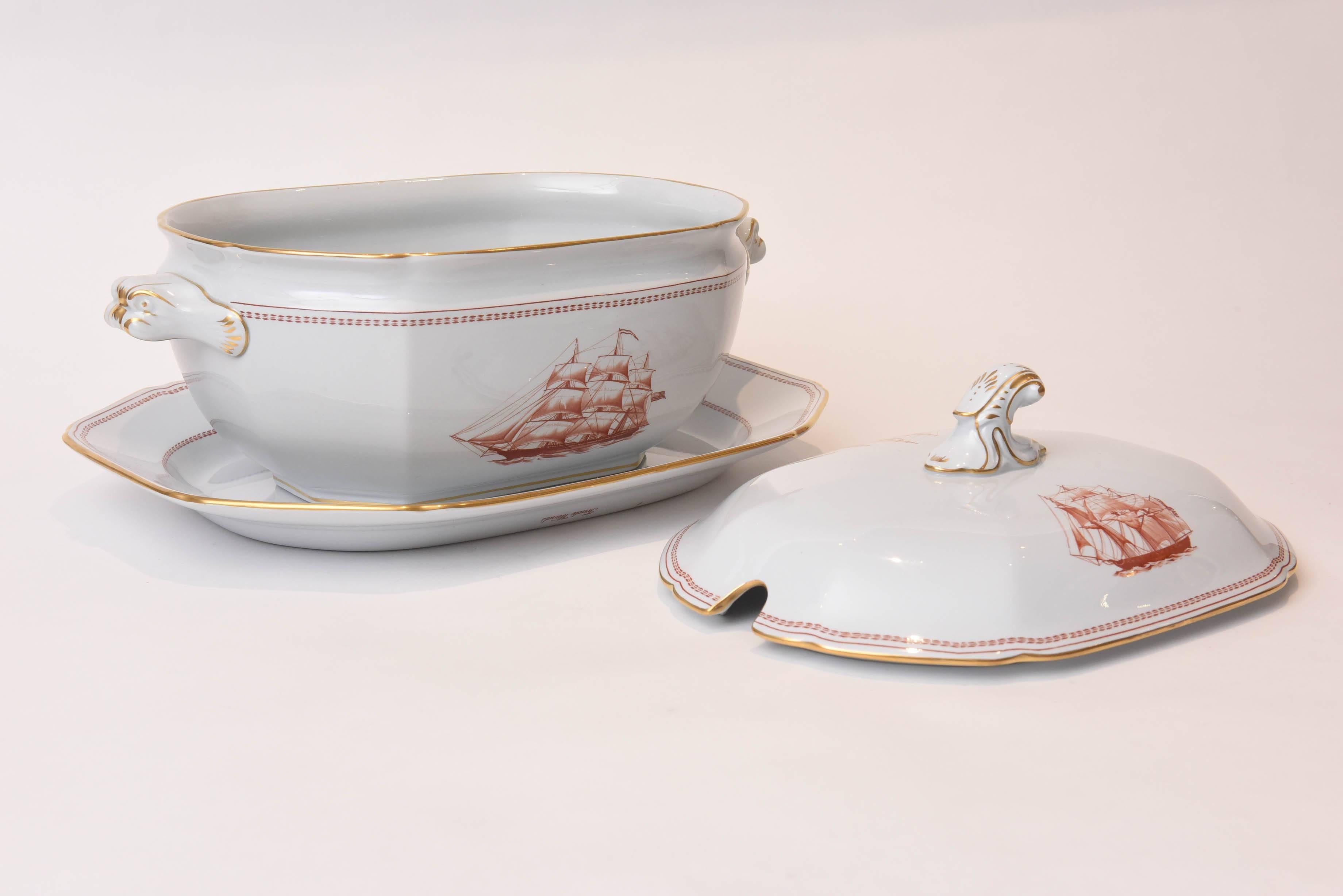 Hand-Crafted Spode, England Soup Tureen and Platter 