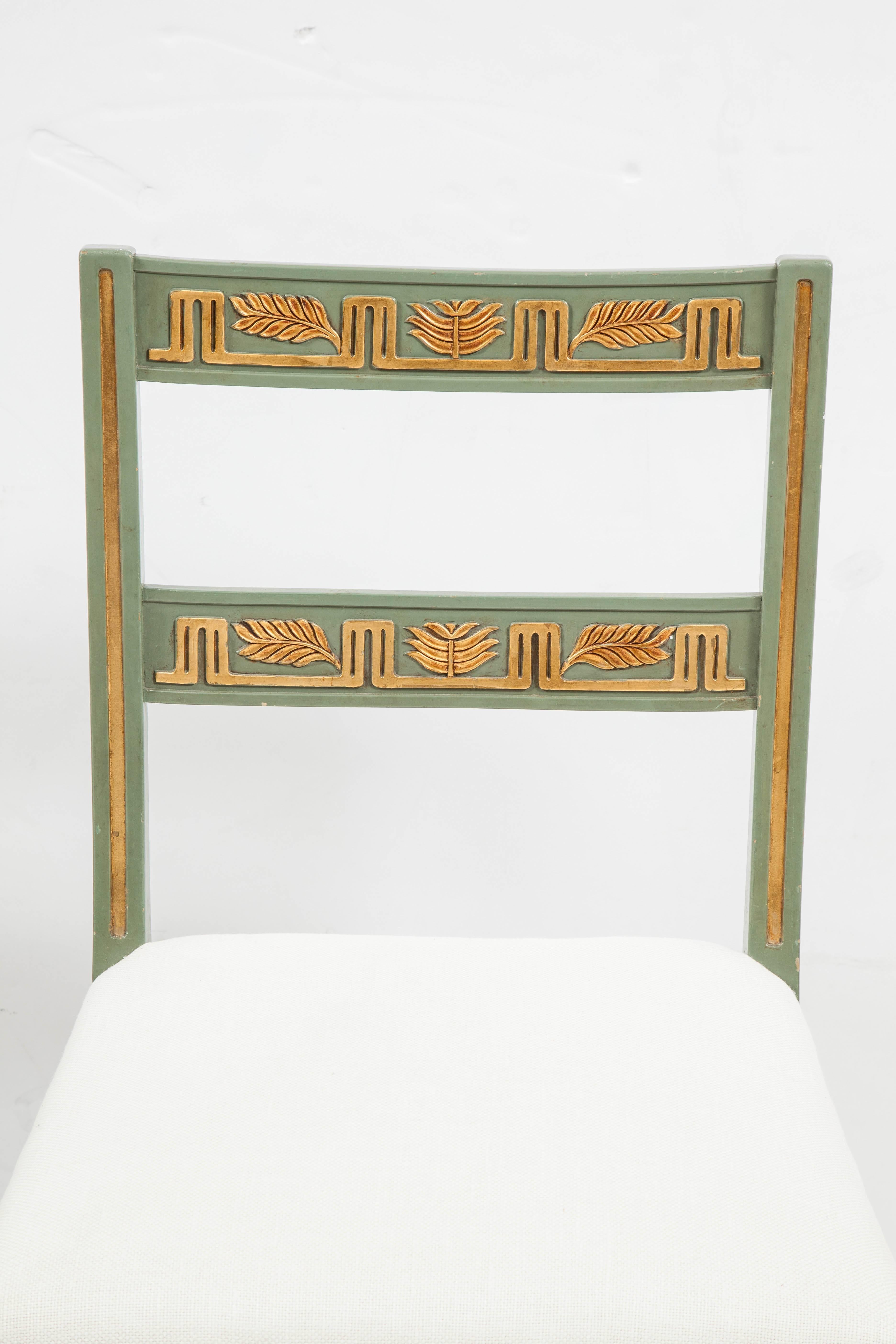 Pair of Carl Malmsten Painted and Parcel-Gilt Side Chairs In Excellent Condition In New York, NY