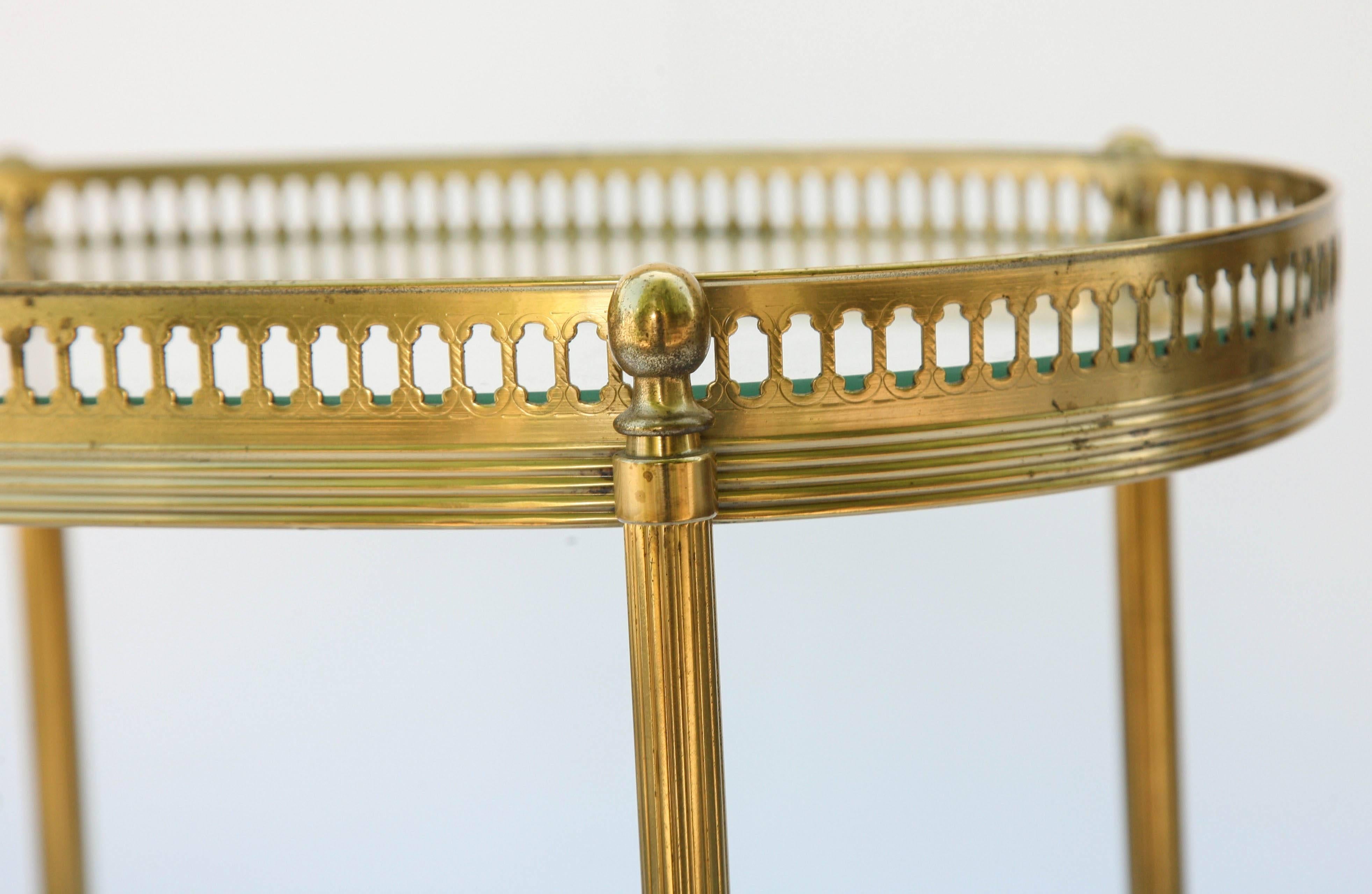 Late 20th Century Jansen Style Two-Tier Side Table of Brass