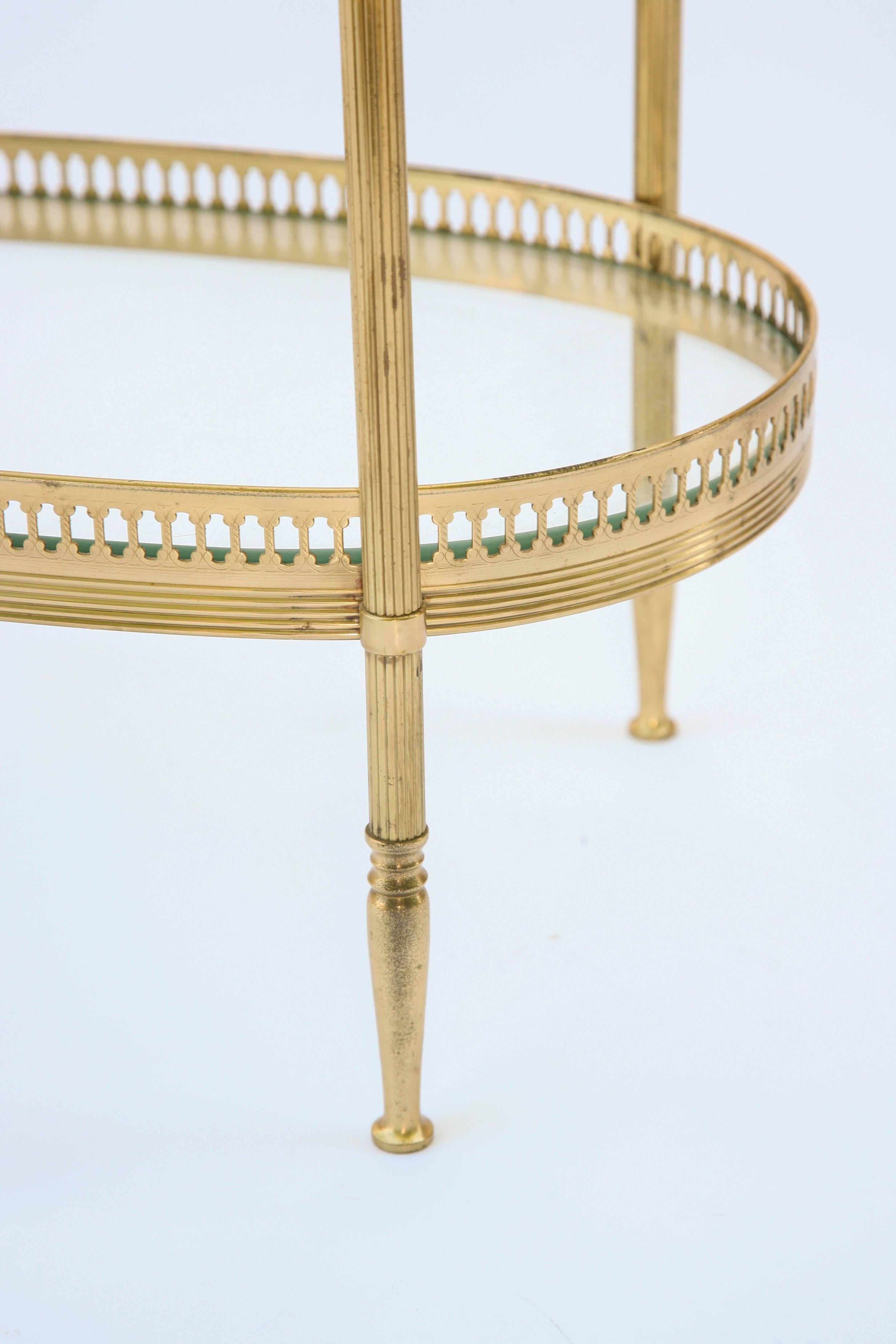 Jansen Style Two-Tier Side Table of Brass 1