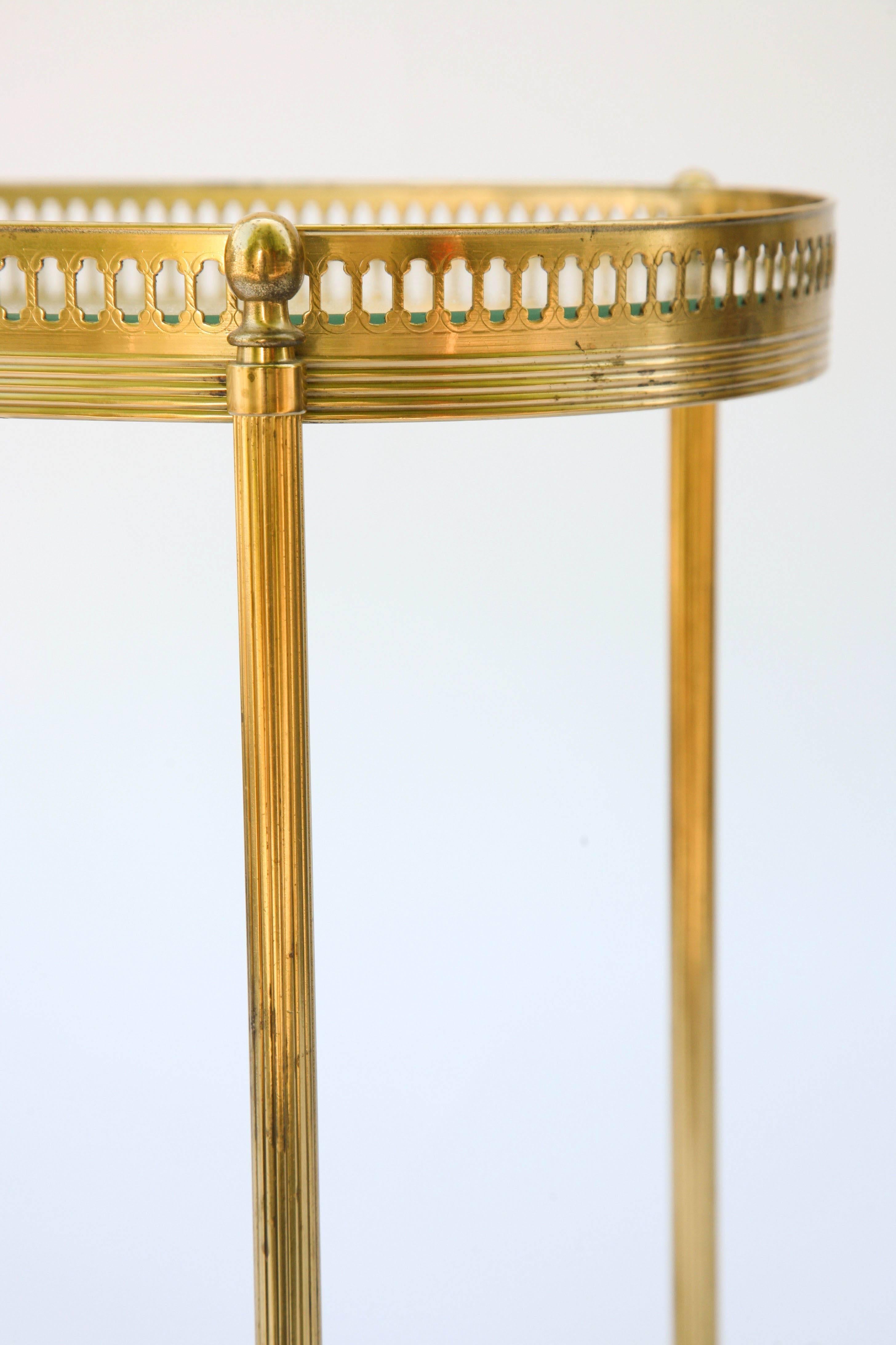 Jansen Style Two-Tier Side Table of Brass 4