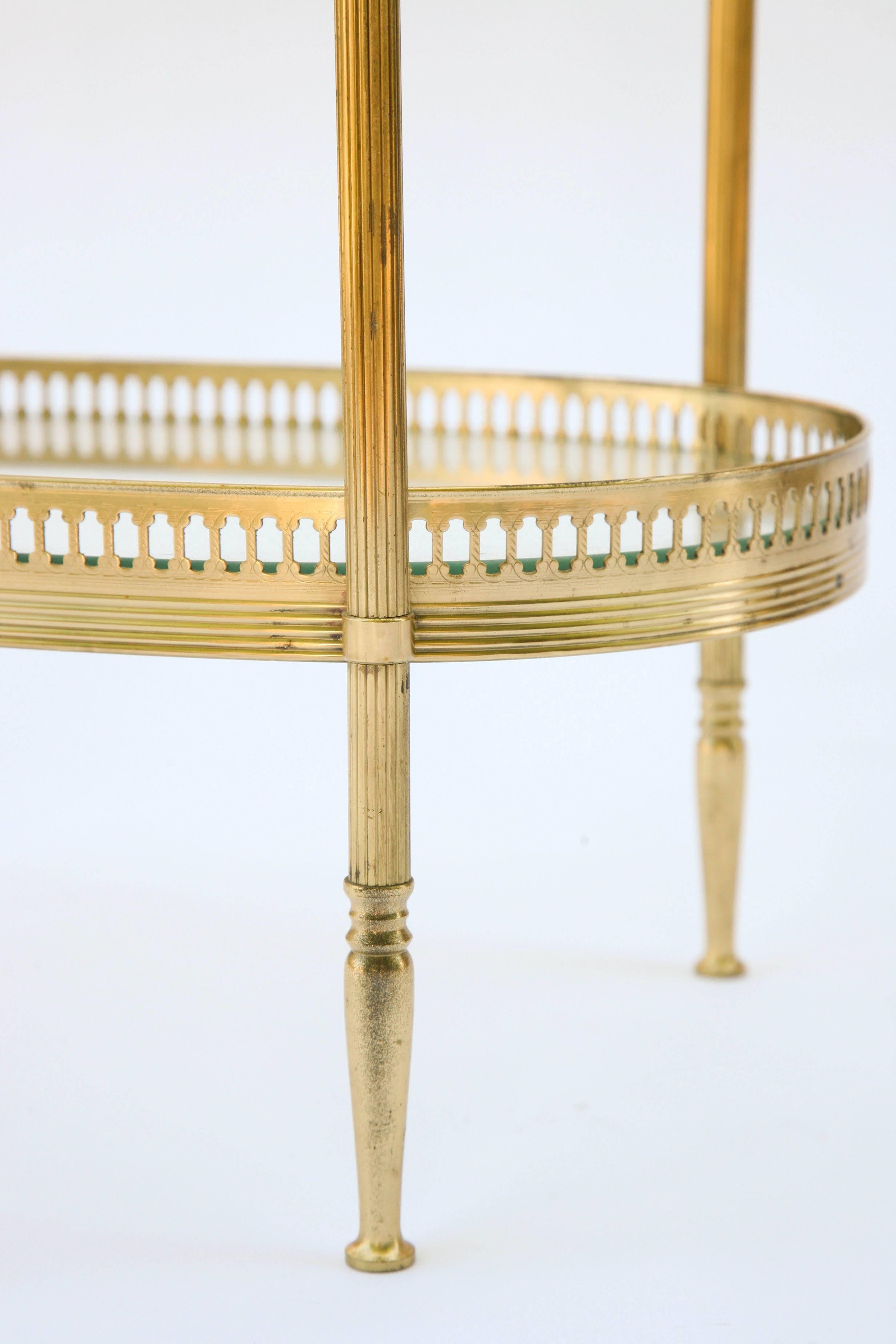 Jansen Style Two-Tier Side Table of Brass 5