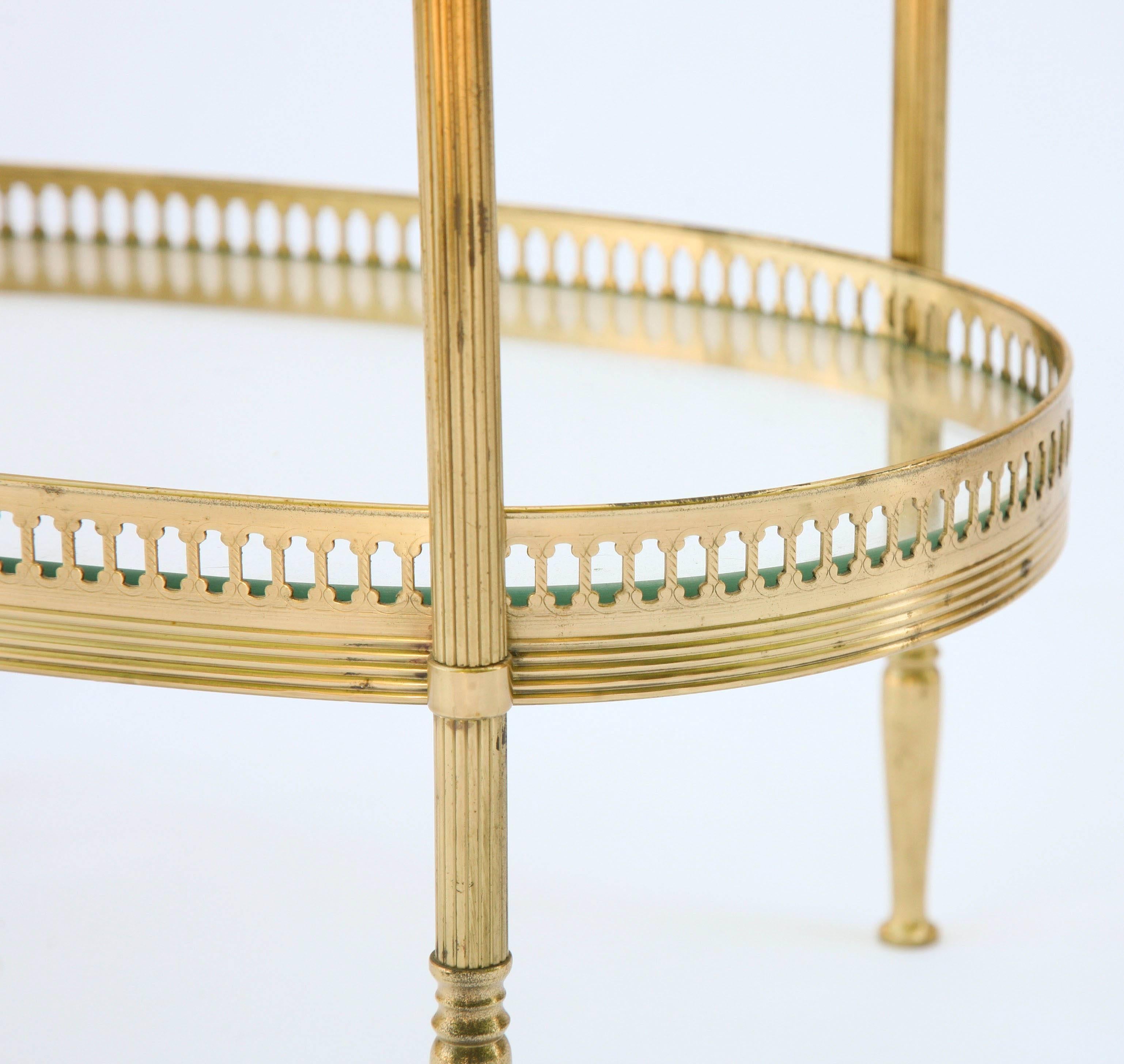 Jansen Style Two-Tier Side Table of Brass 6