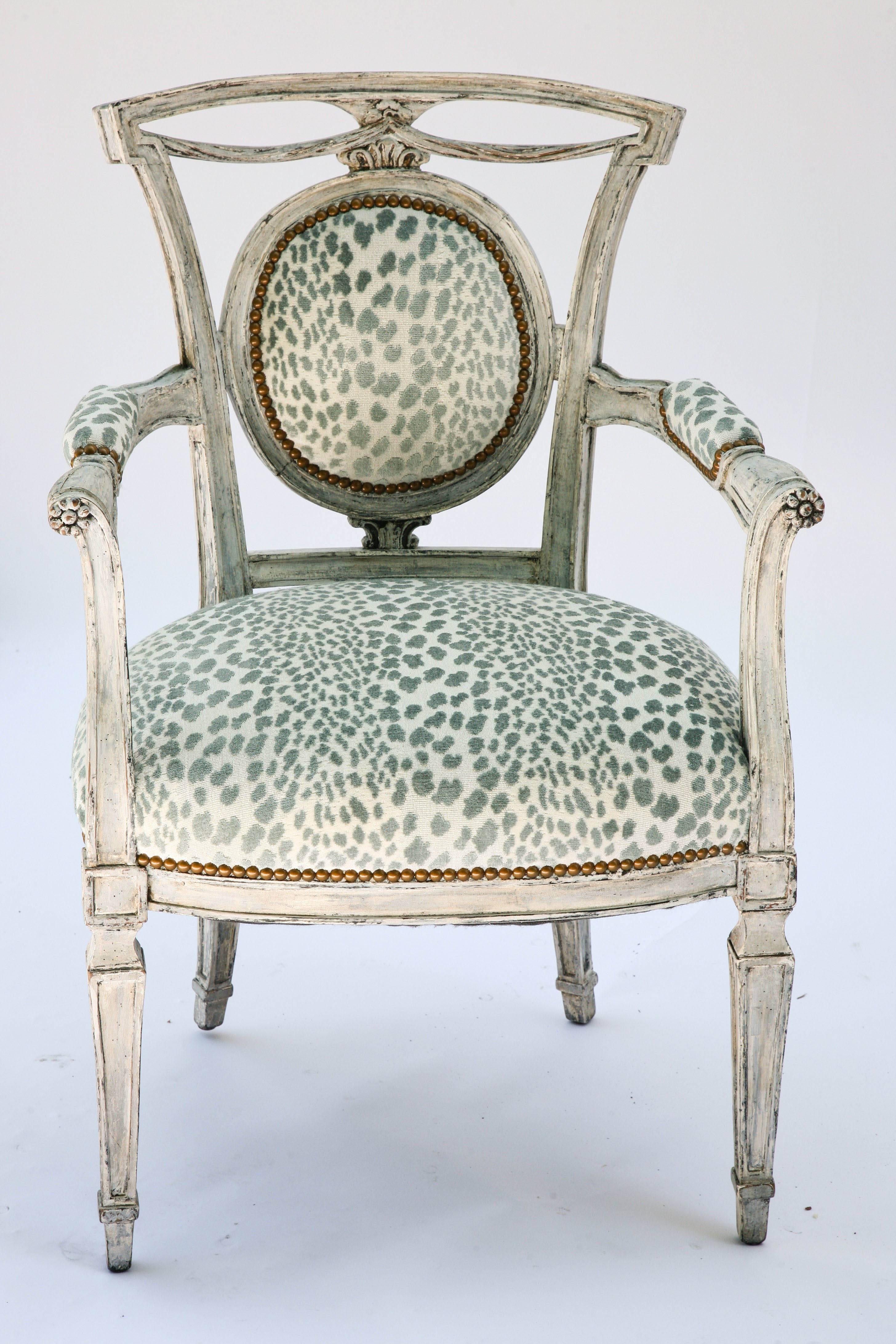 Pair of Venetian Style Painted Armchairs, Early 20th Century 4