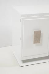 Mid-Century White Lacquered Cabinet with Magnificent Bronze Hardware