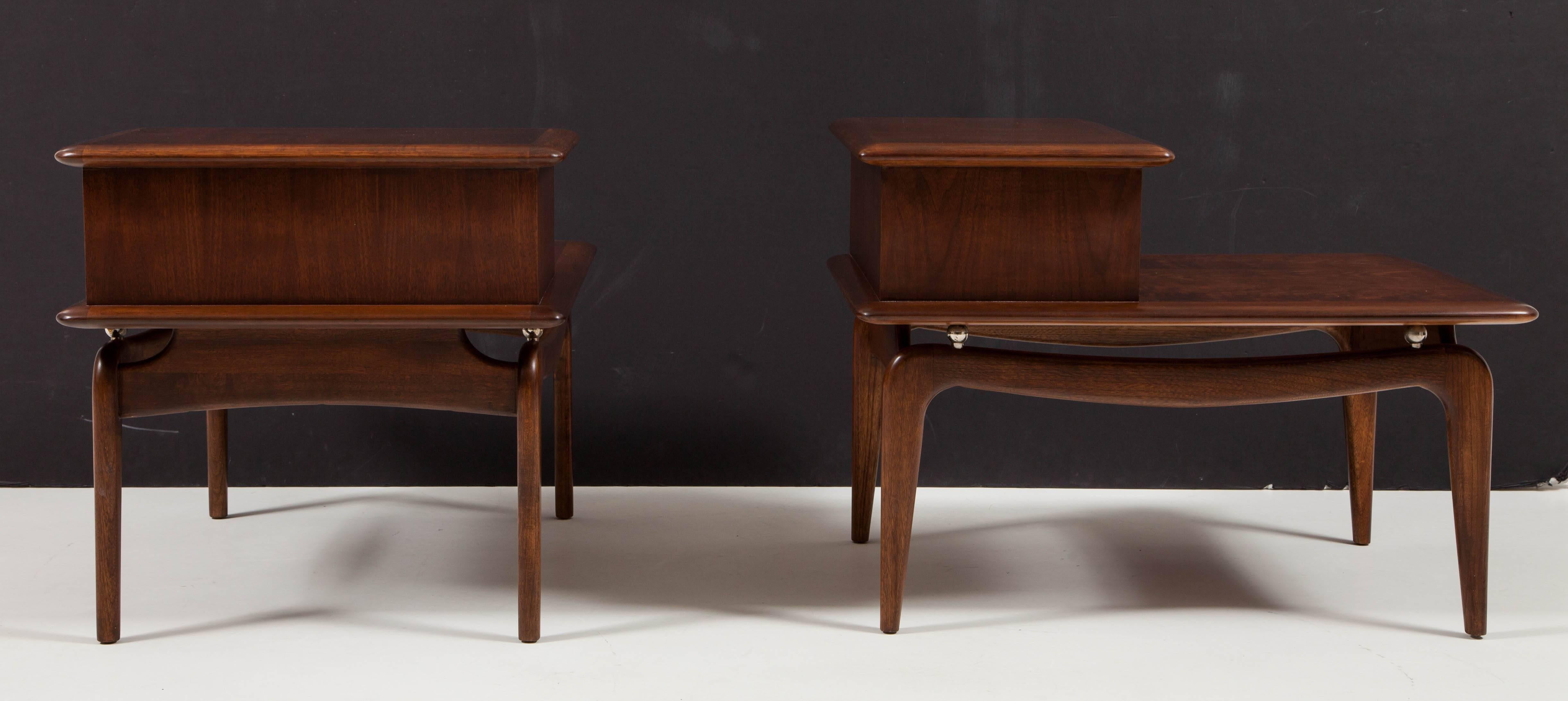Late 20th Century Pair of Lane Step End Tables For Sale