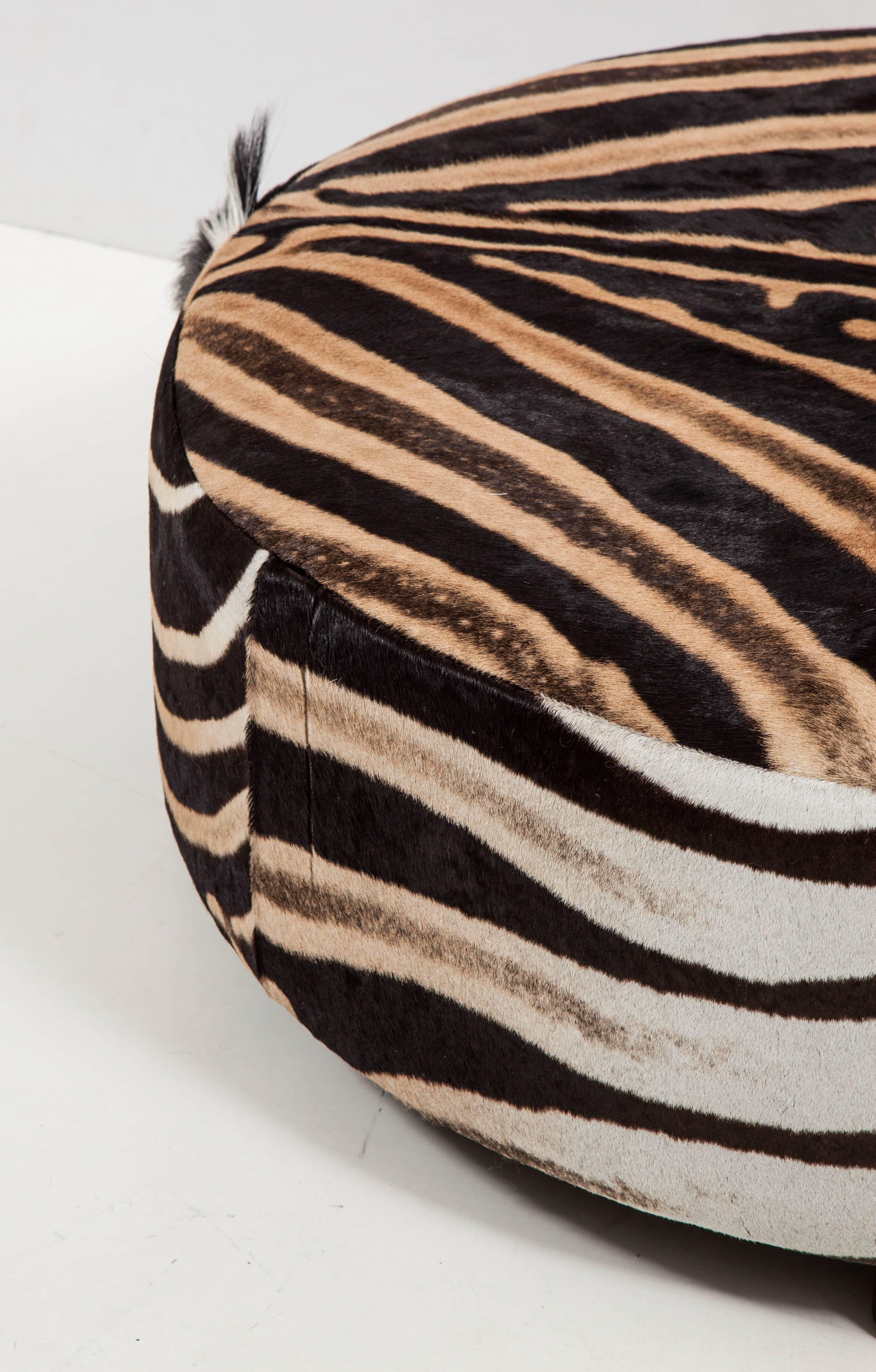 round zebra ottoman