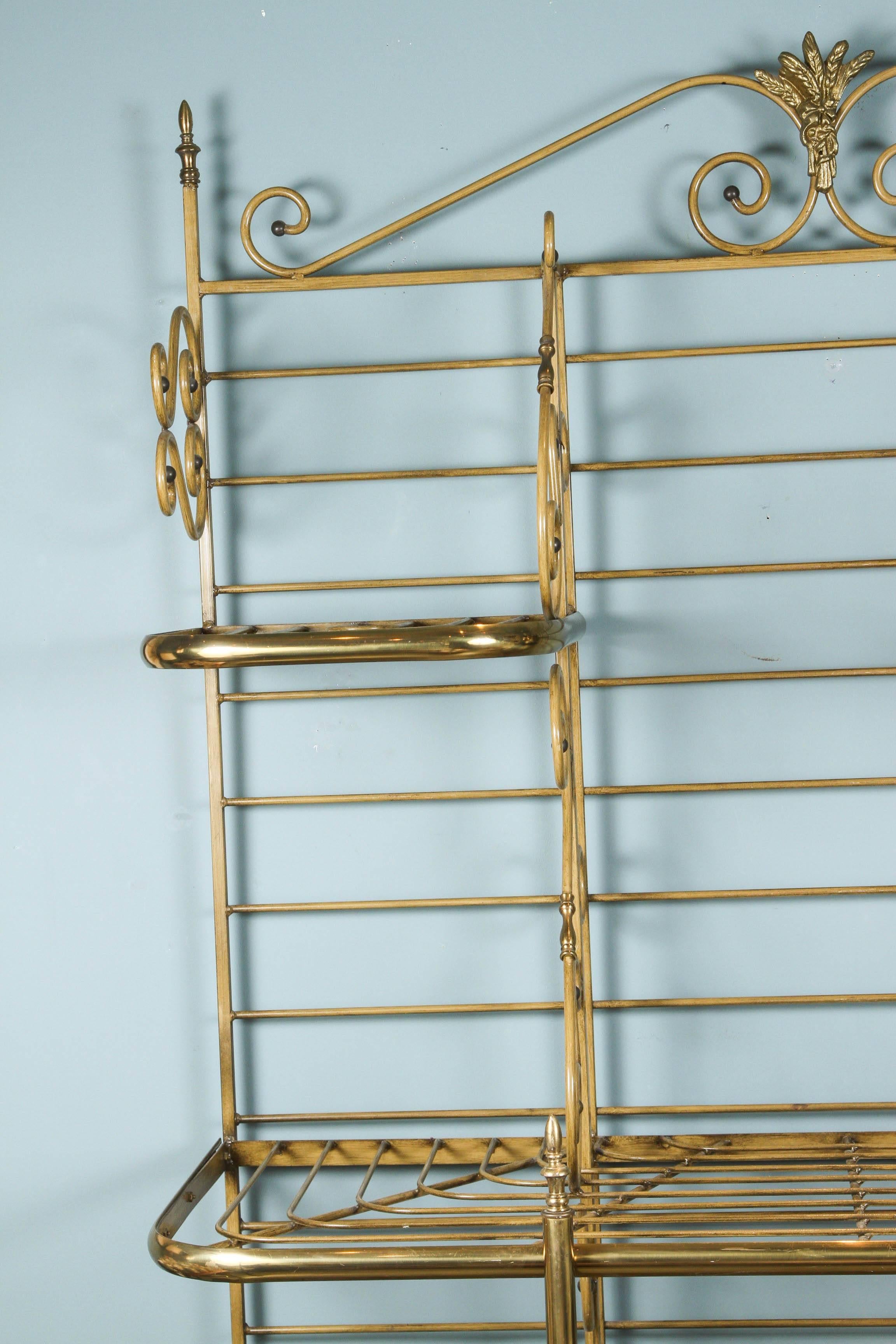 French iron and brass bakers rack, circa 1910-1920.