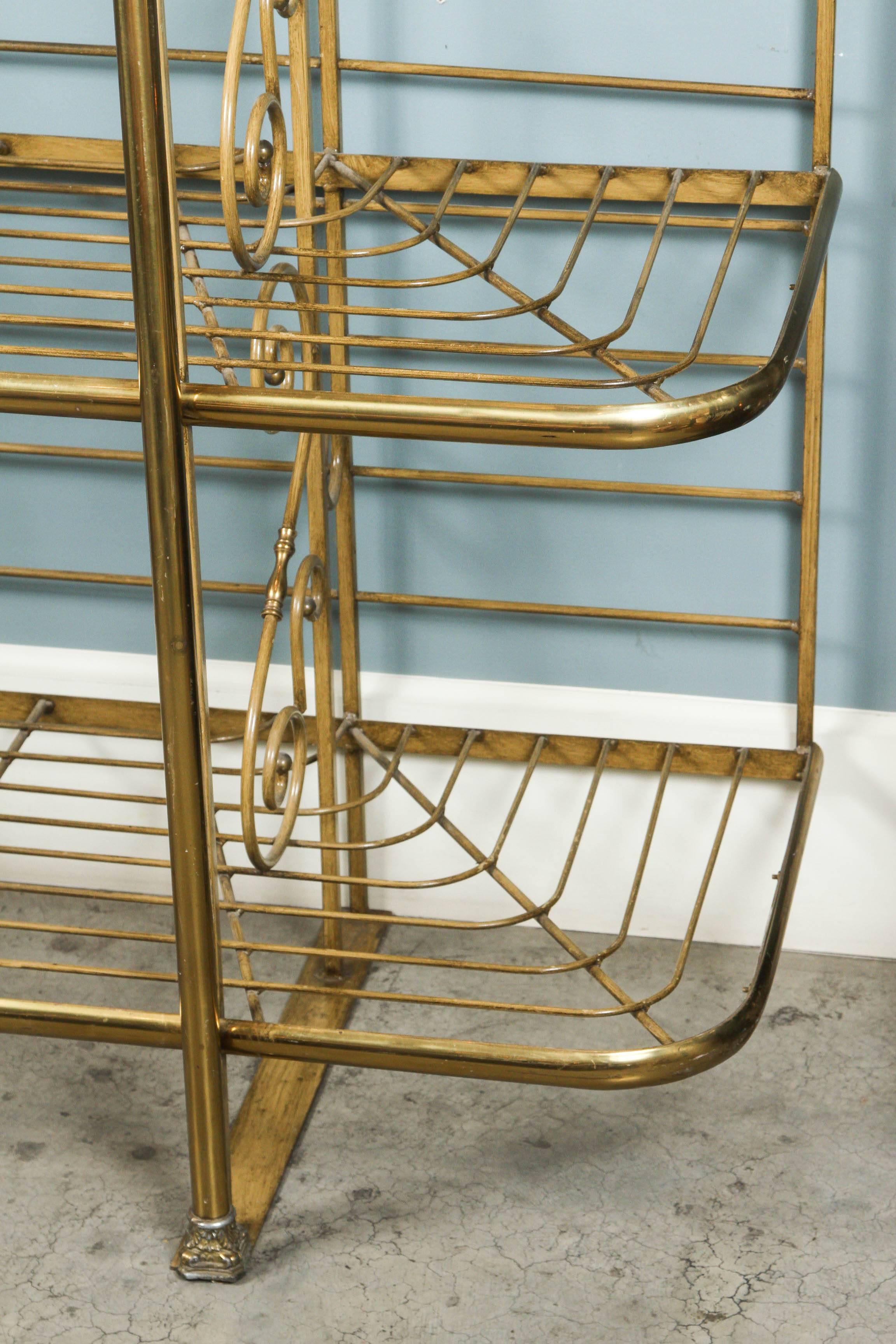 French Iron and Brass Bakers Rack In Excellent Condition In Pasadena, CA