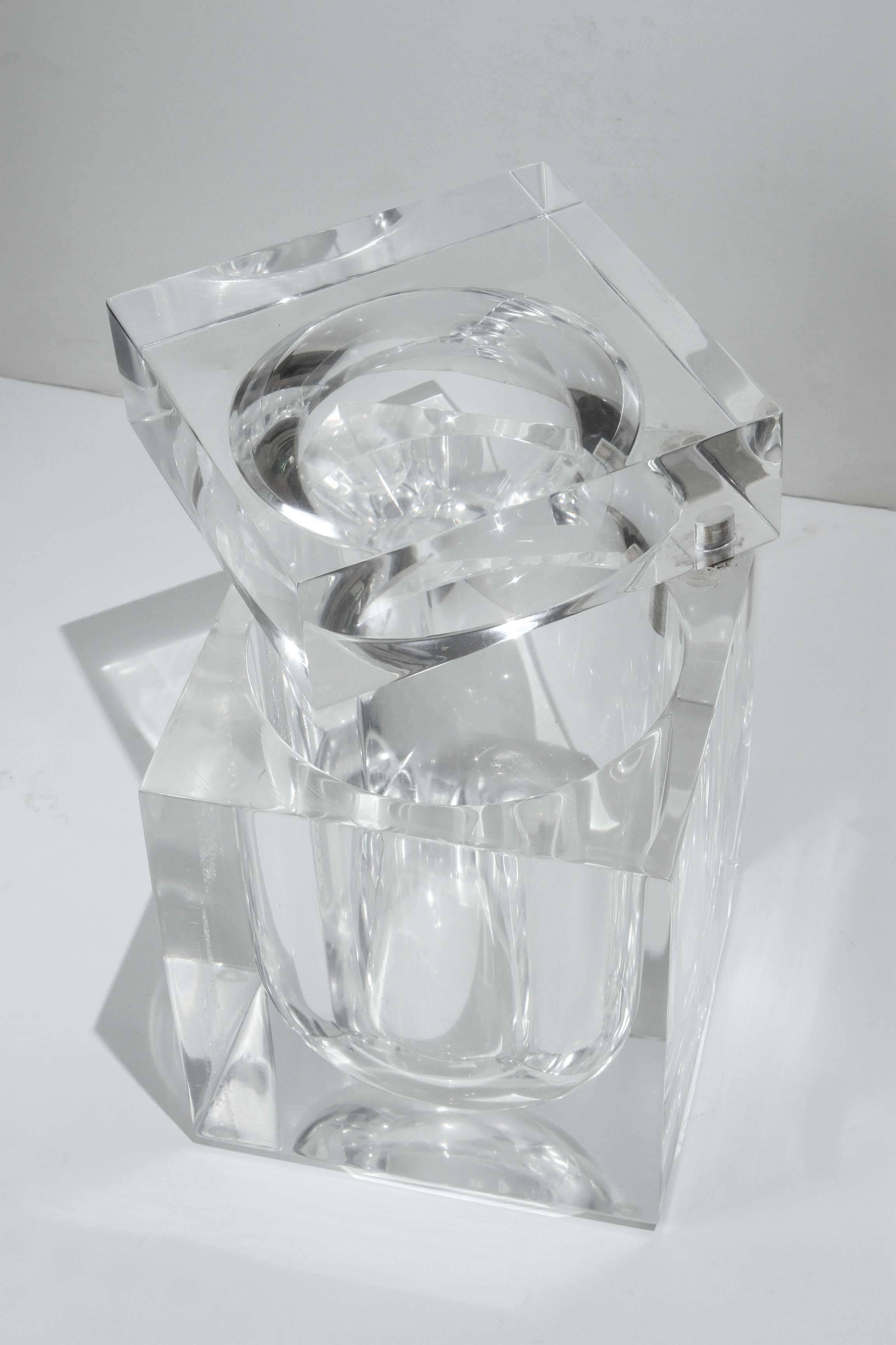 Acrylic Ice Bucket or Candy Dish, circa 1970 In Good Condition In Los Angeles, CA