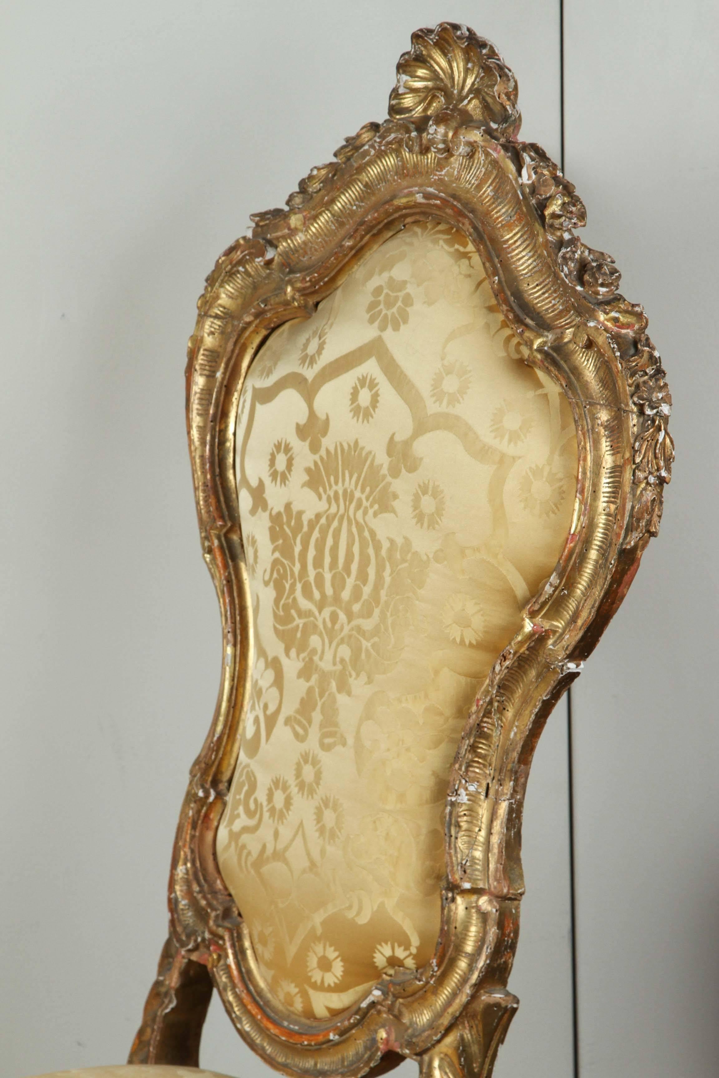 Gold Leaf 18th Century, French Opera Chair For Sale