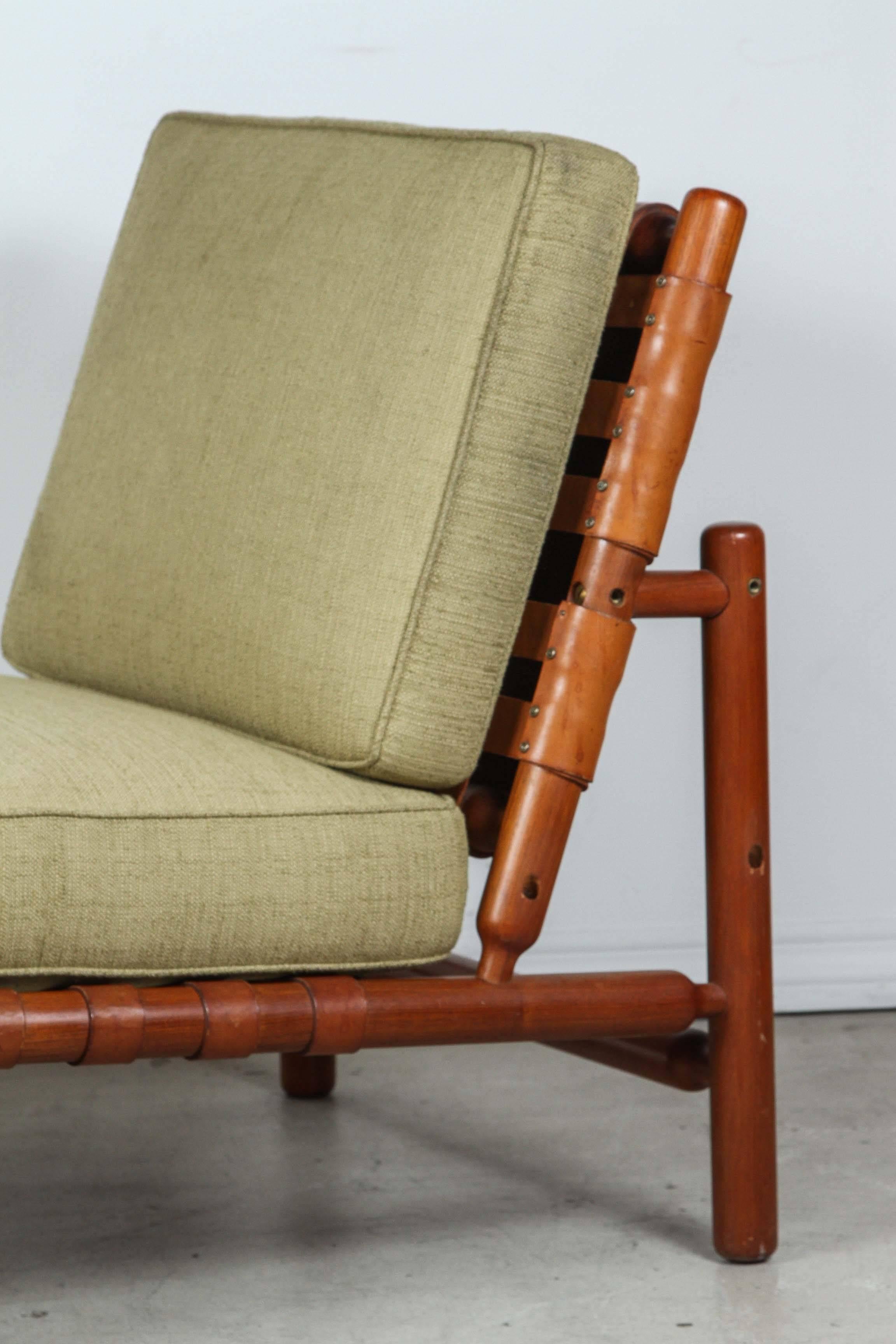 Leather Lounge Chair by Ilmari Tapiovaara For Sale