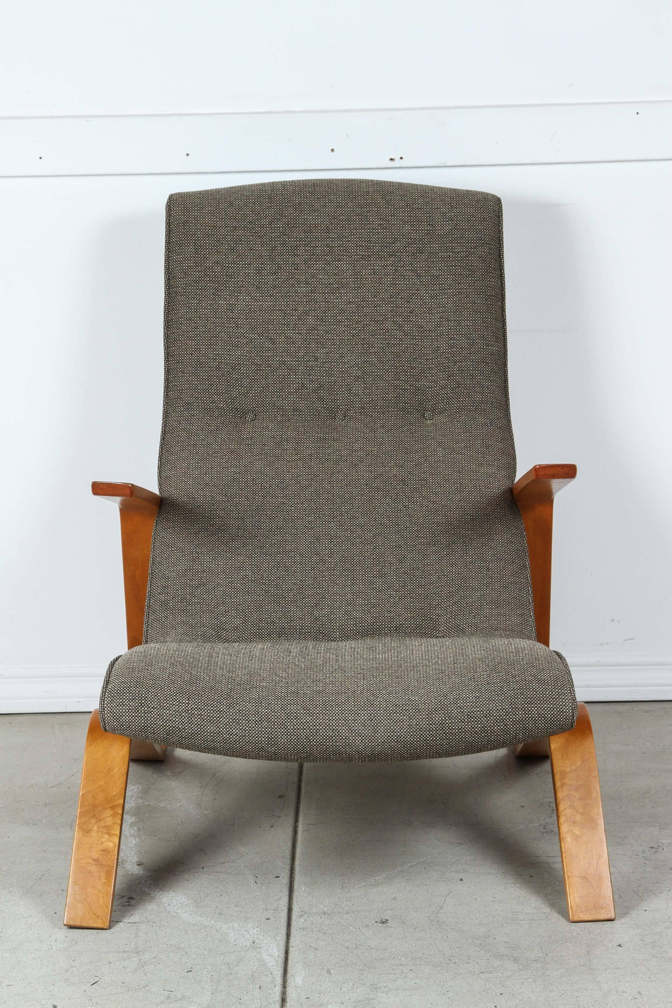 Reupholstered Eero Saarinen grasshopper chair for Knoll.