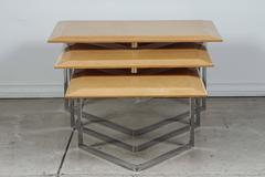 Custom Architectural Nesting Tables in Birdseye Maple and Chrome