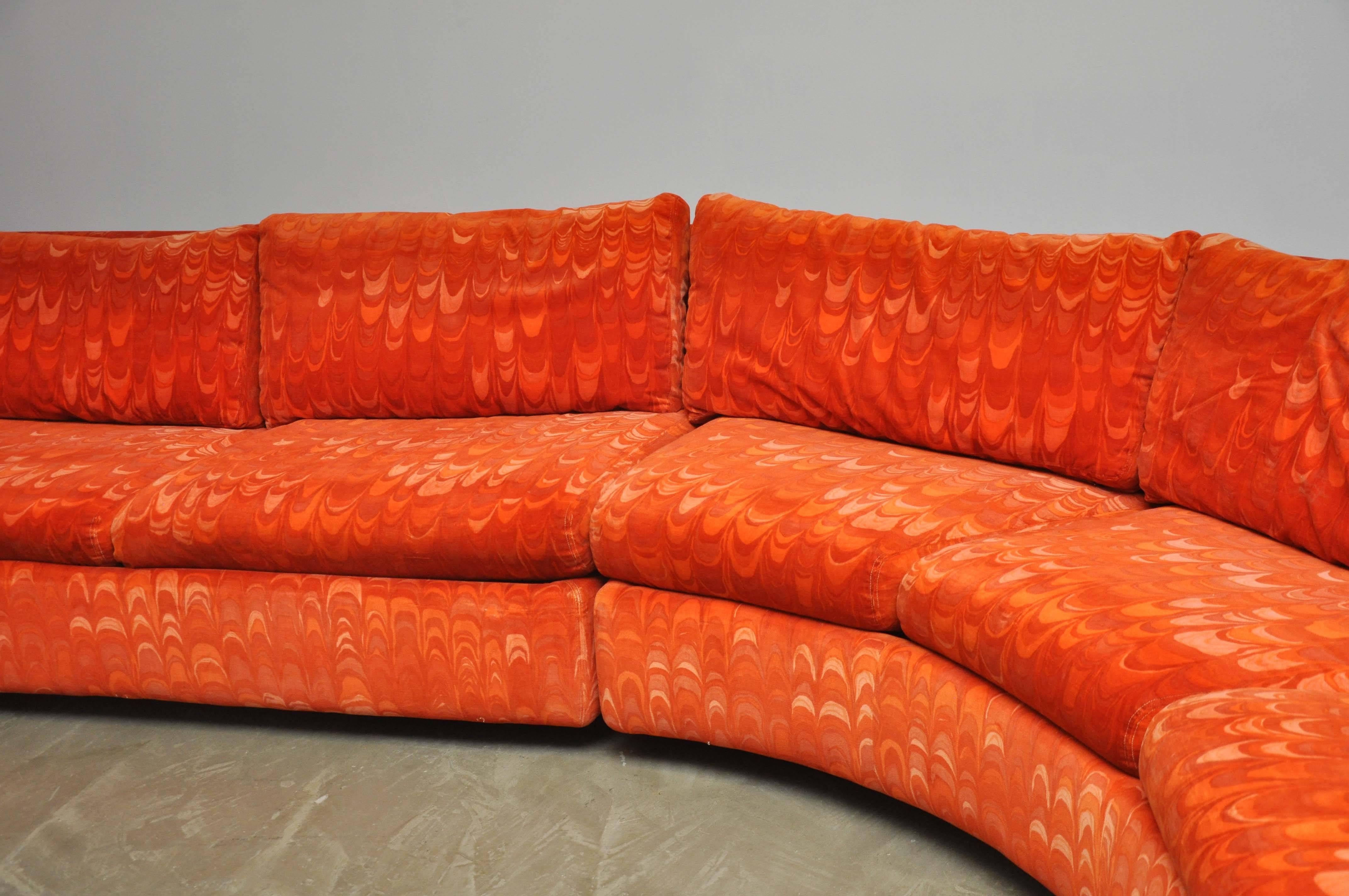 American Metropolitan Sectional Sofa in Jack Lenor Larsen Velvet