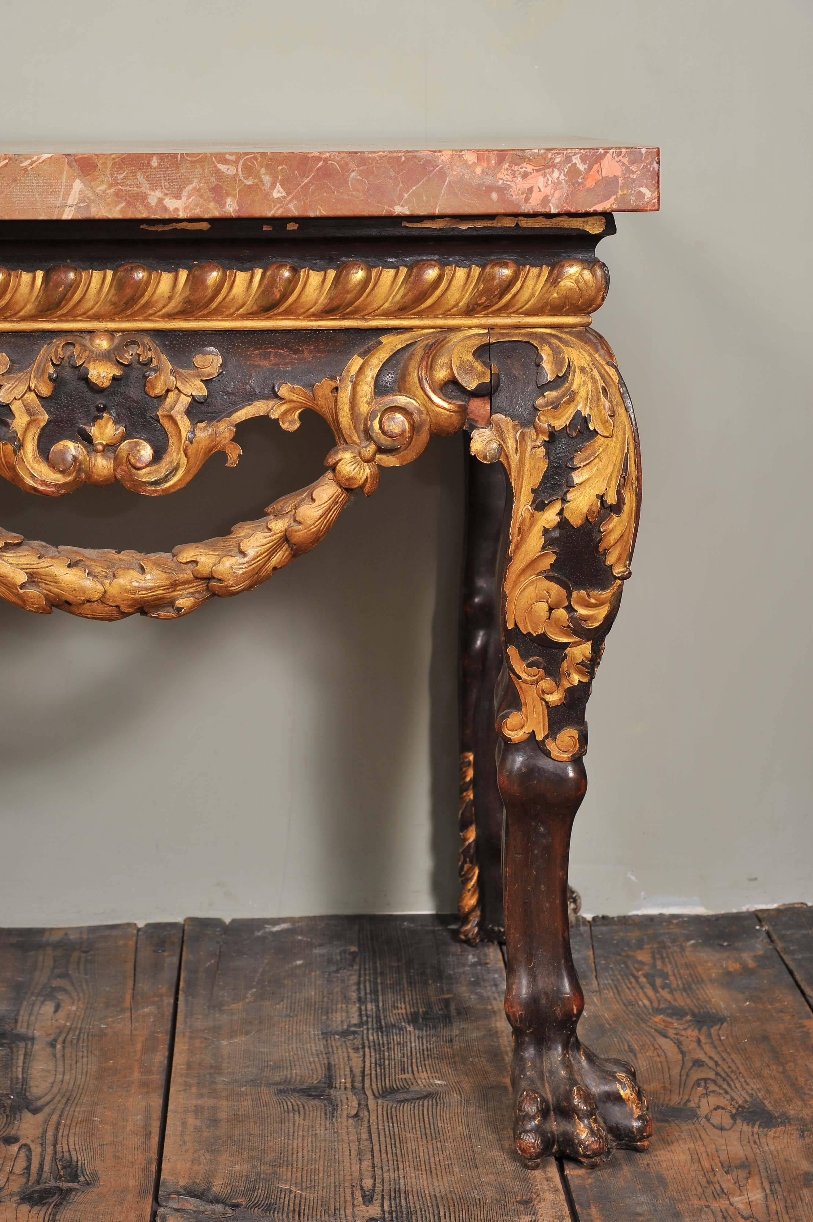 19th Century Mahogany and Parcel-Gilt Centre Table in the George II Style