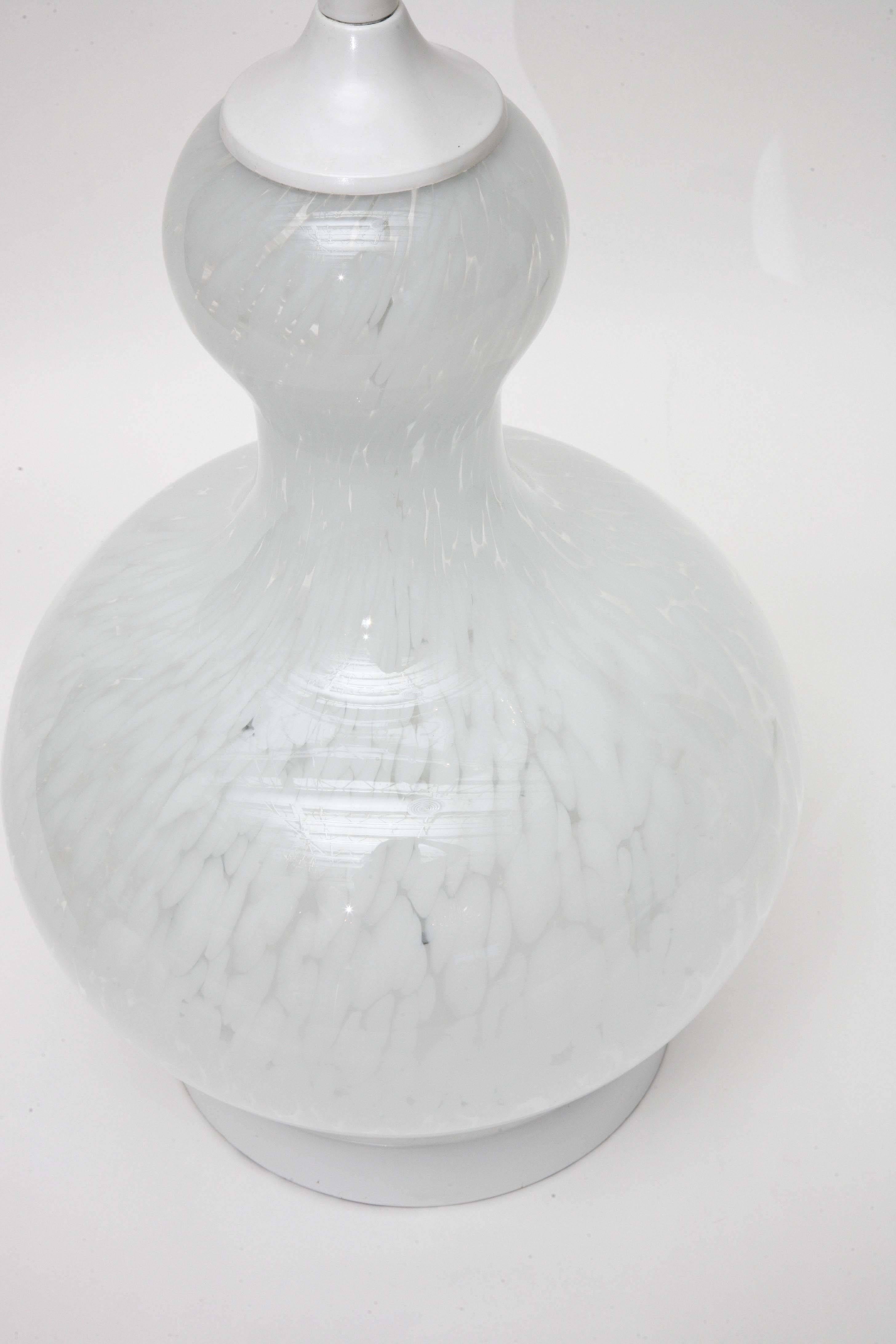 Mid-20th Century Pair of Late 1960s Handblown Murano Glass Lamps For Sale