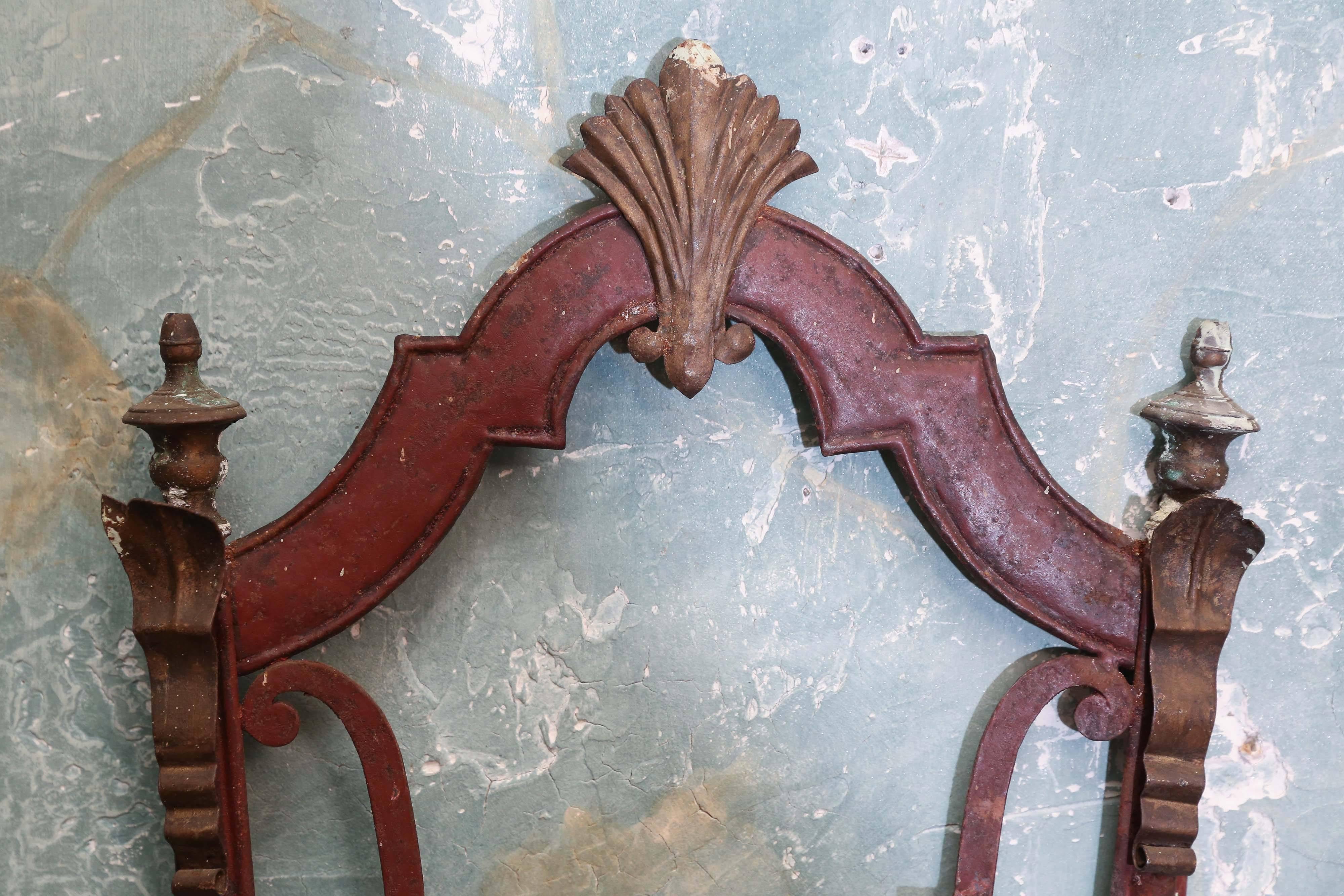 Pair of Italian Tole Sconces In Excellent Condition In Houston, TX