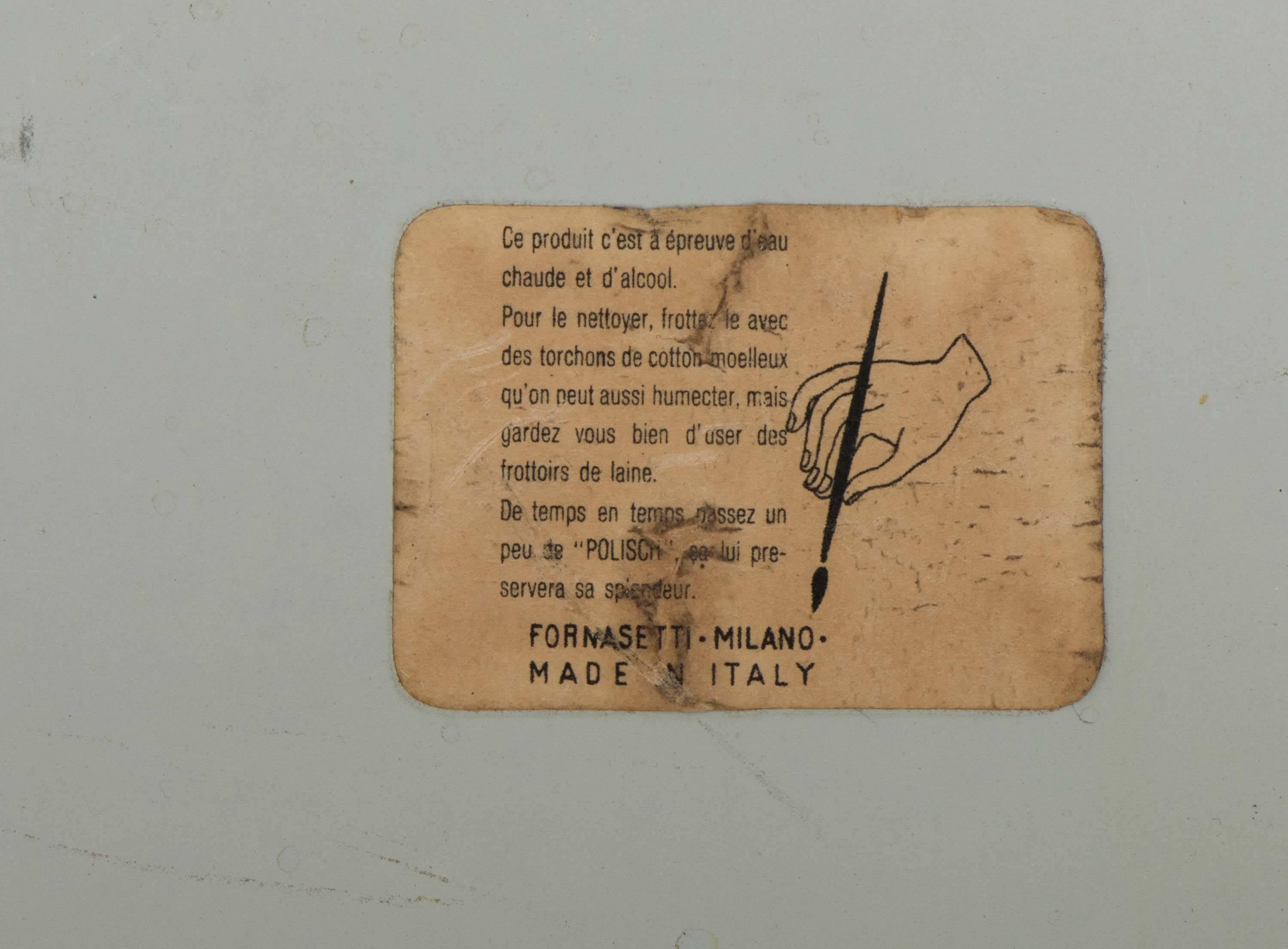 Metal Piero Fornasetti metal tray “Monete”, Italy circa 1950 For Sale